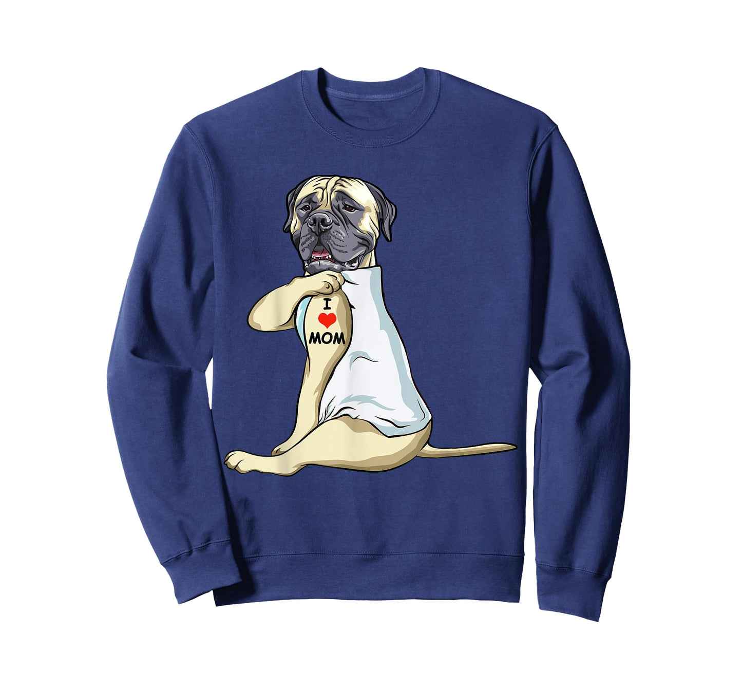 I Love Mom Tattoo English Mastiff Mom Dog Lover Women T-Shirt