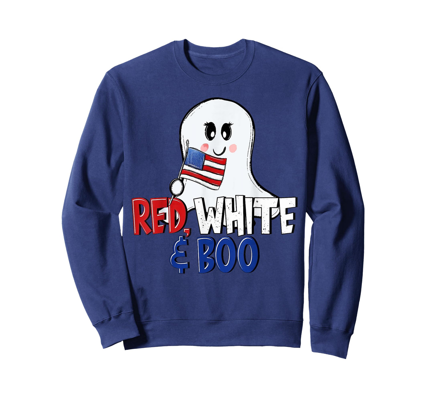 4th of July Cute Ghost Retro Red White and Boo Independence T-Shirt