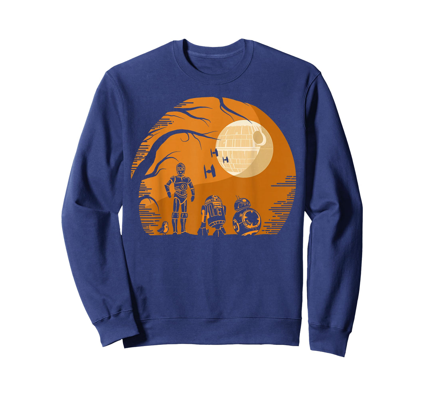 Star Wars Droids Halloween Orange Hue Death Star Portrait T-Shirt