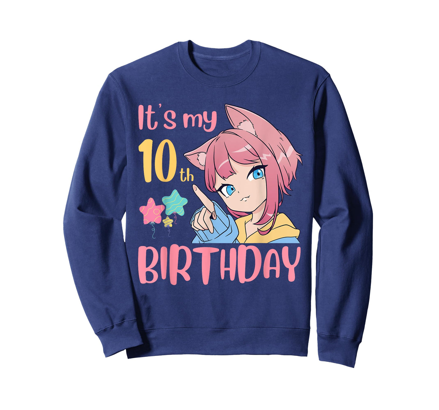 It's My 10th Birthday Anime Birthday Girl 10 Years Old Bday T-Shirt