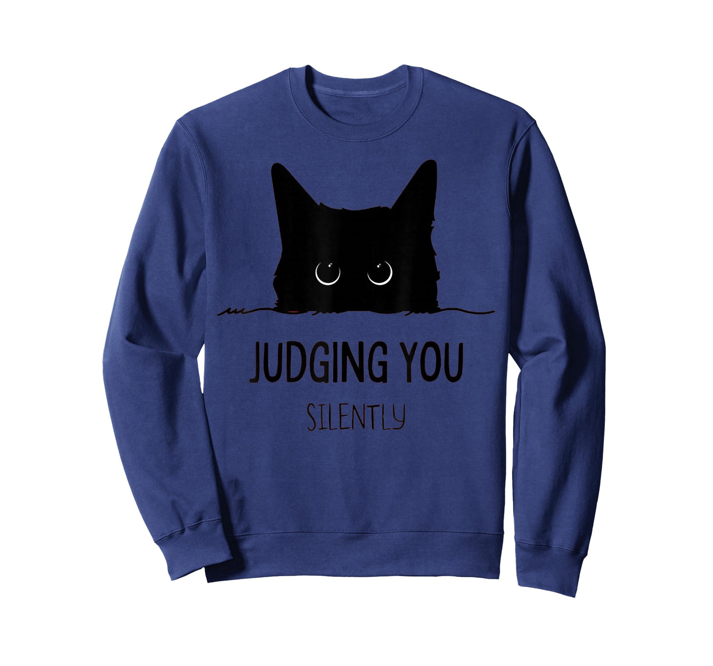 Cat Judging You Silently Funny Black Cat Mom Dad T-Shirt