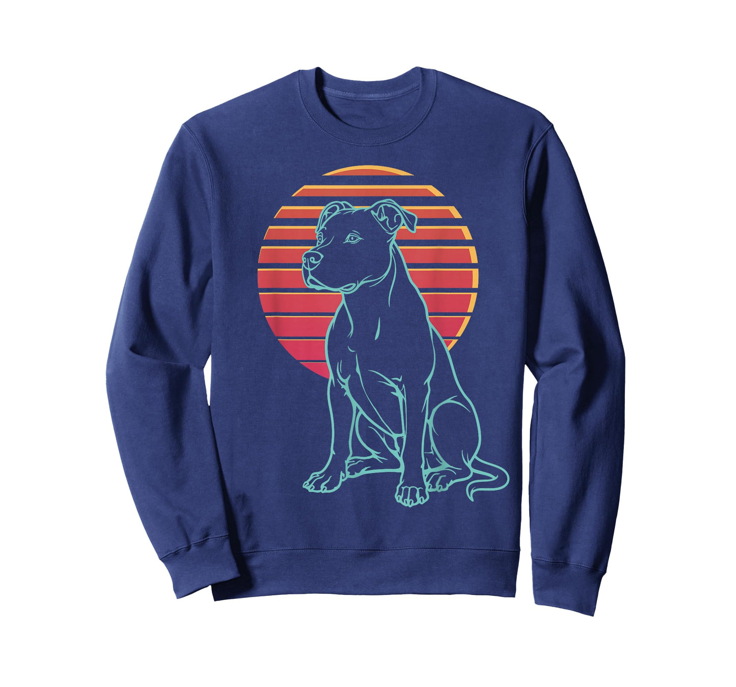 American Bulldog Lover Dog Owner Retro Synthwave 80s T-Shirt