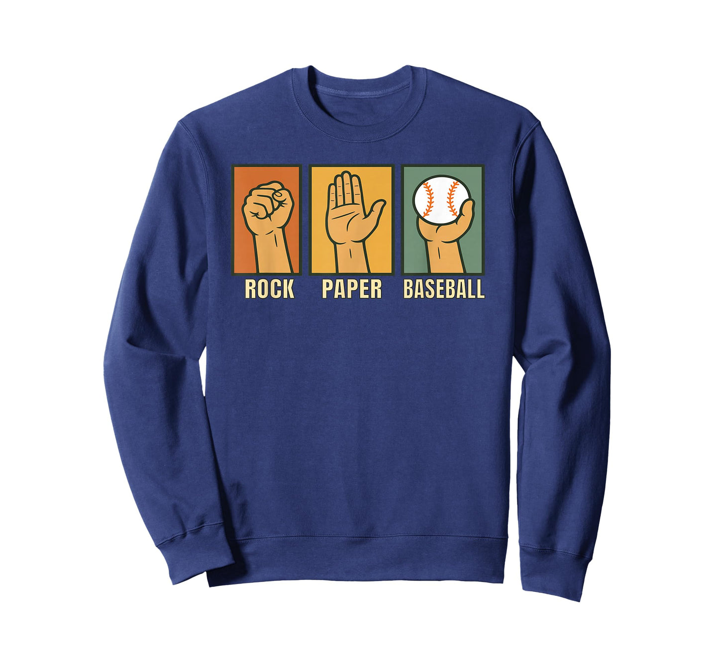Funny Rock Paper Scissors Baseball Retro Humor Design T-Shirt