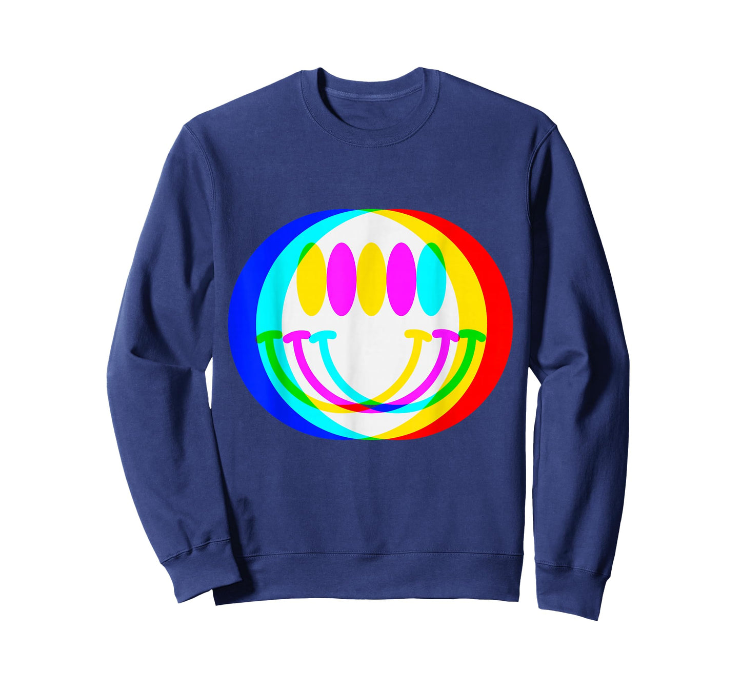 Trendy Happy Face EDM Music Festival Smile Face Illusion T-Shirt