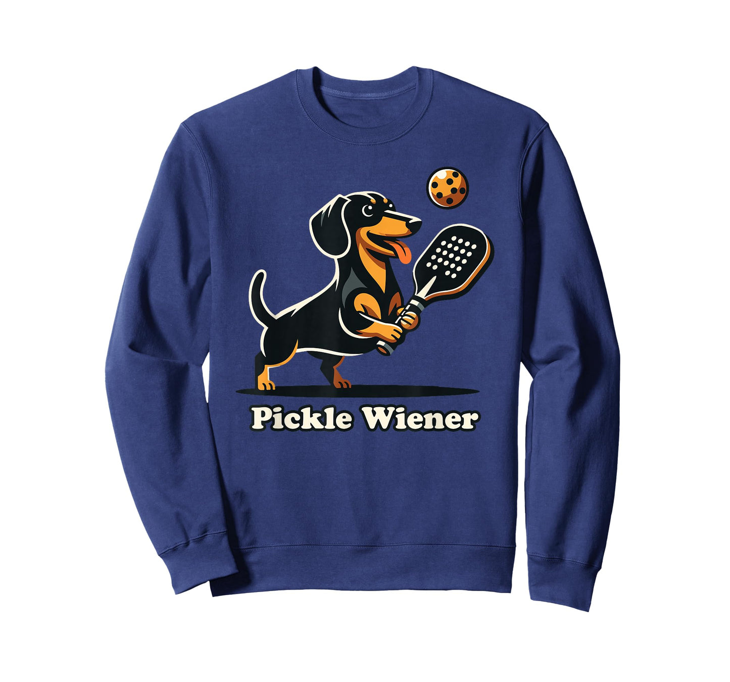 Dog Playing Pickleball Pickle Wiener Dog Dachshund Funny T-Shirt