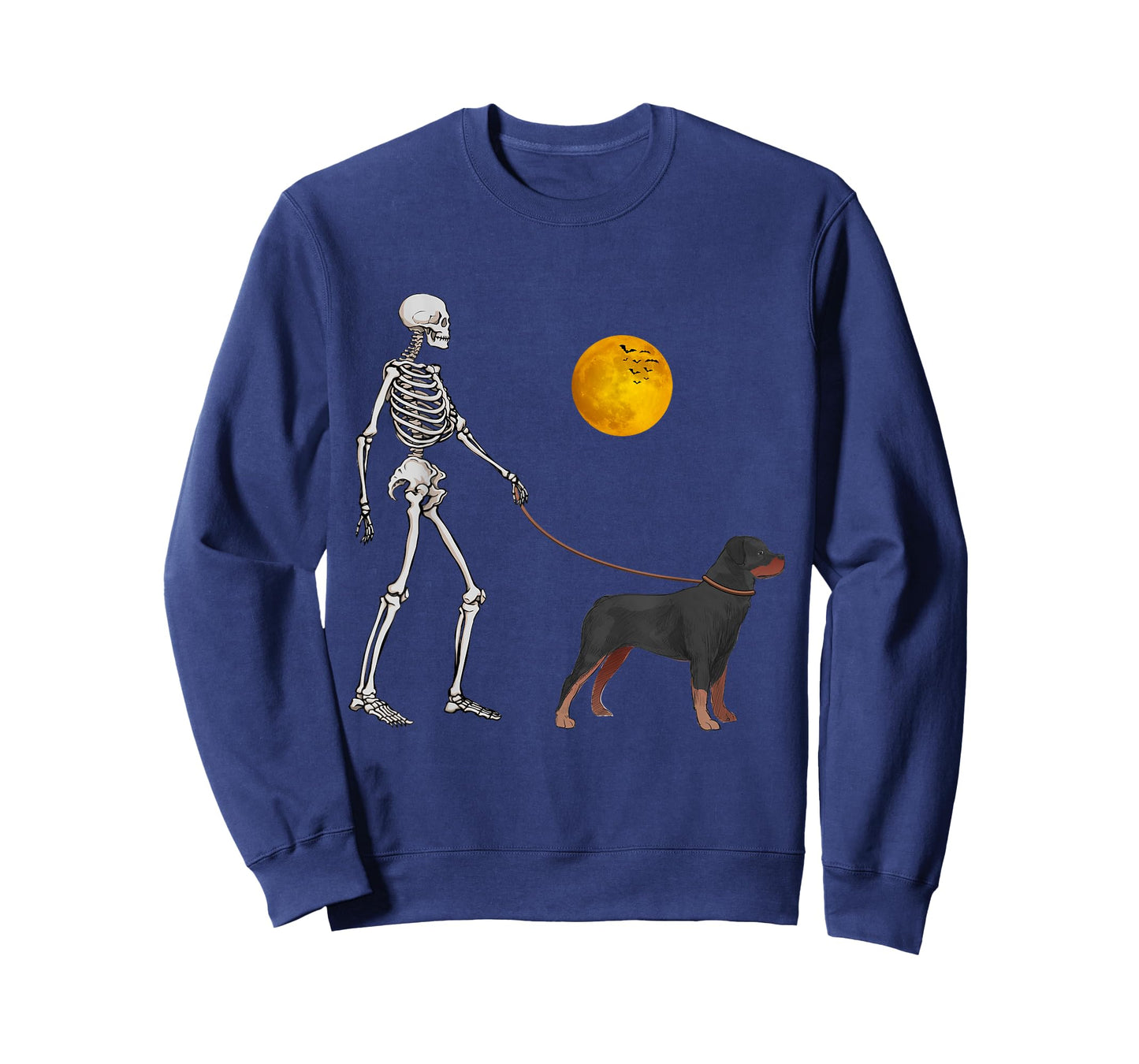 Rottweiler Skeleton Dog Walking Halloween Costume Men Women Kids T-Shirt