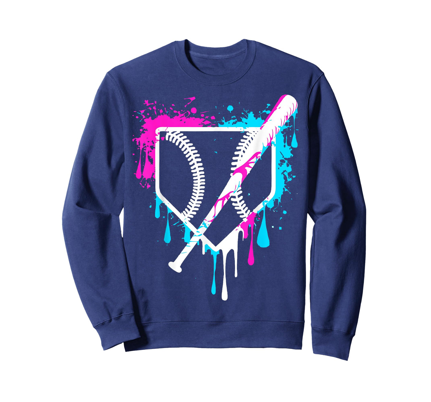 Cool Drip Baseball Bat Home Plate Boys Kids Ice Cream Drip T-Shirt