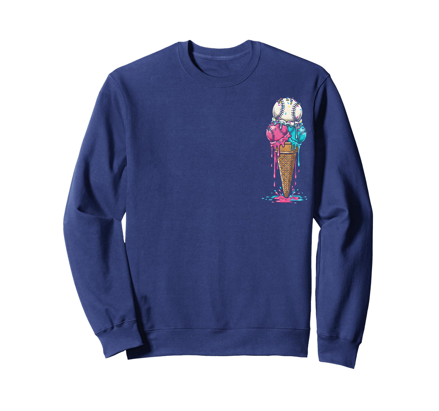 Baseball Ice Cream Drip Boys Home Plate Respect Drip T-Shirt
