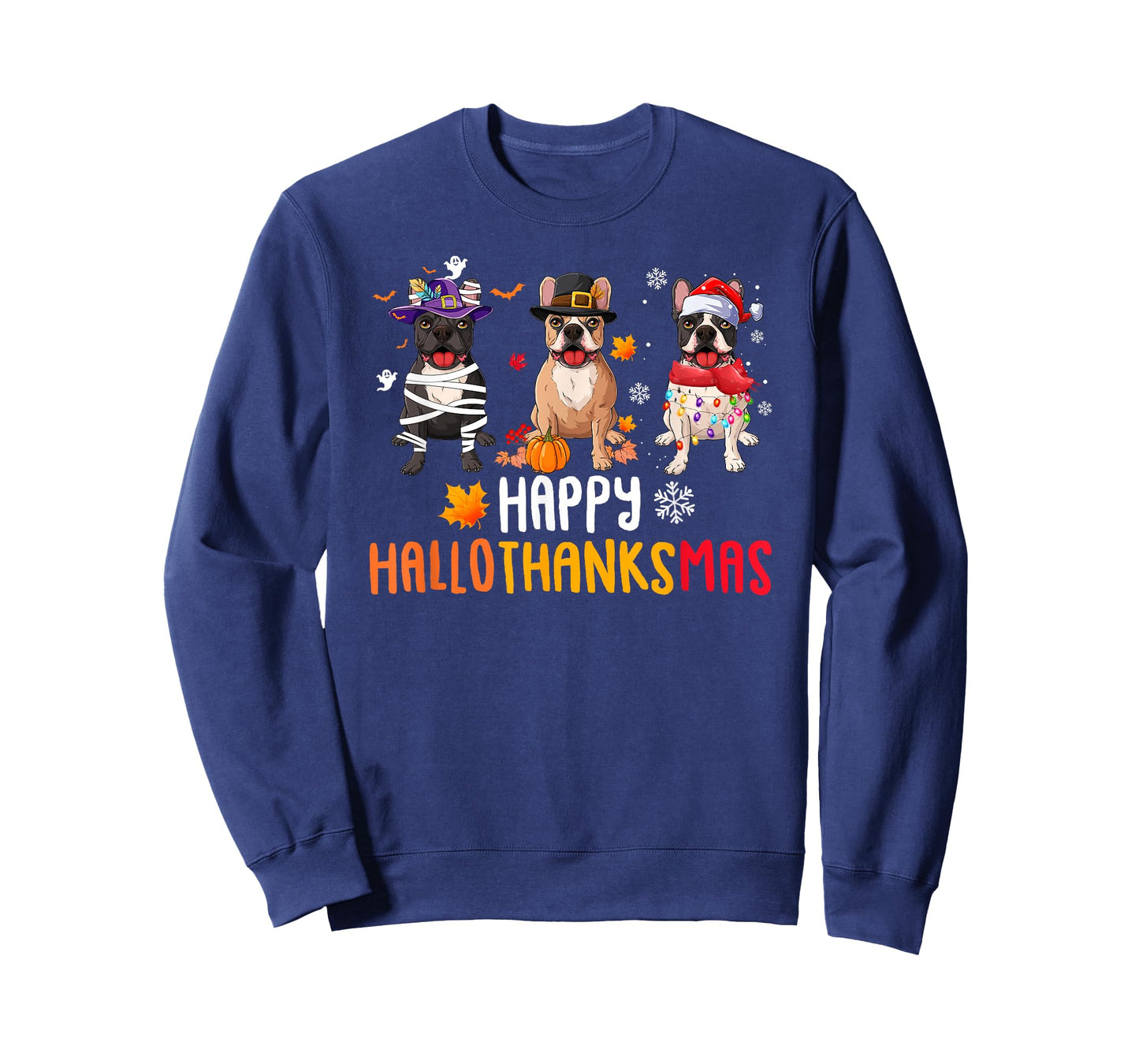 Halloween Thanksgiving Christmas Funny French bulldog Dogs Men Women Kids T-Shirt