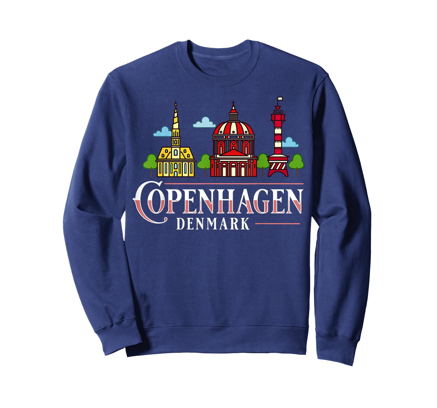 Copenhagen Denmark City Skyline Map Travel T-Shirt