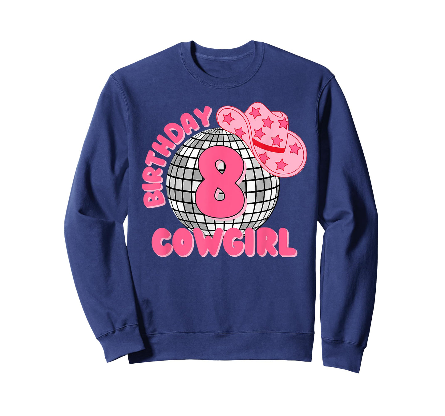 Happy 8th Birthday Girl Rodeo Disco Western Cowgirl Cowboy T-Shirt
