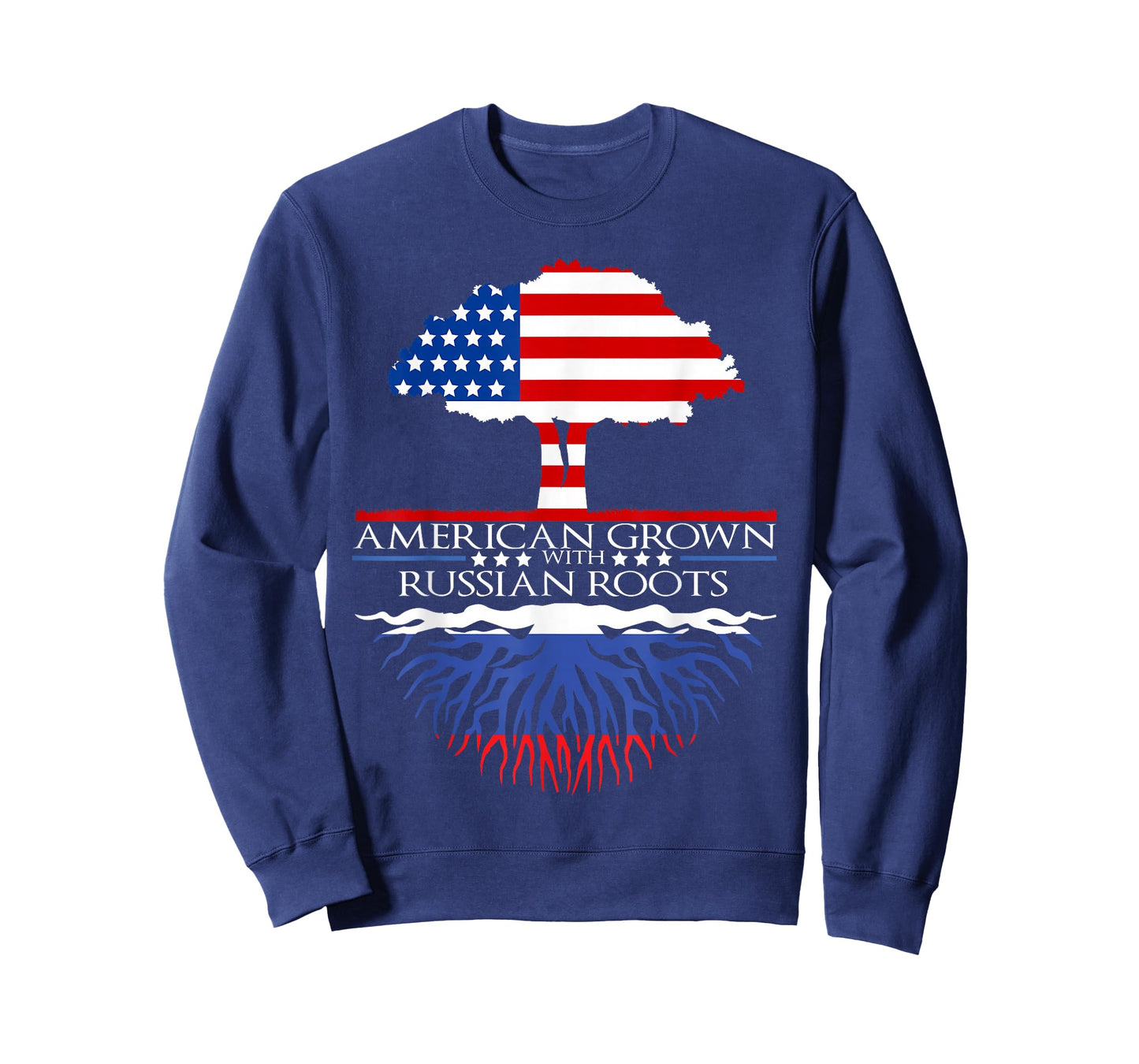 Russian Roots American Grown Tree Flag USA Russia Gift T-Shirt