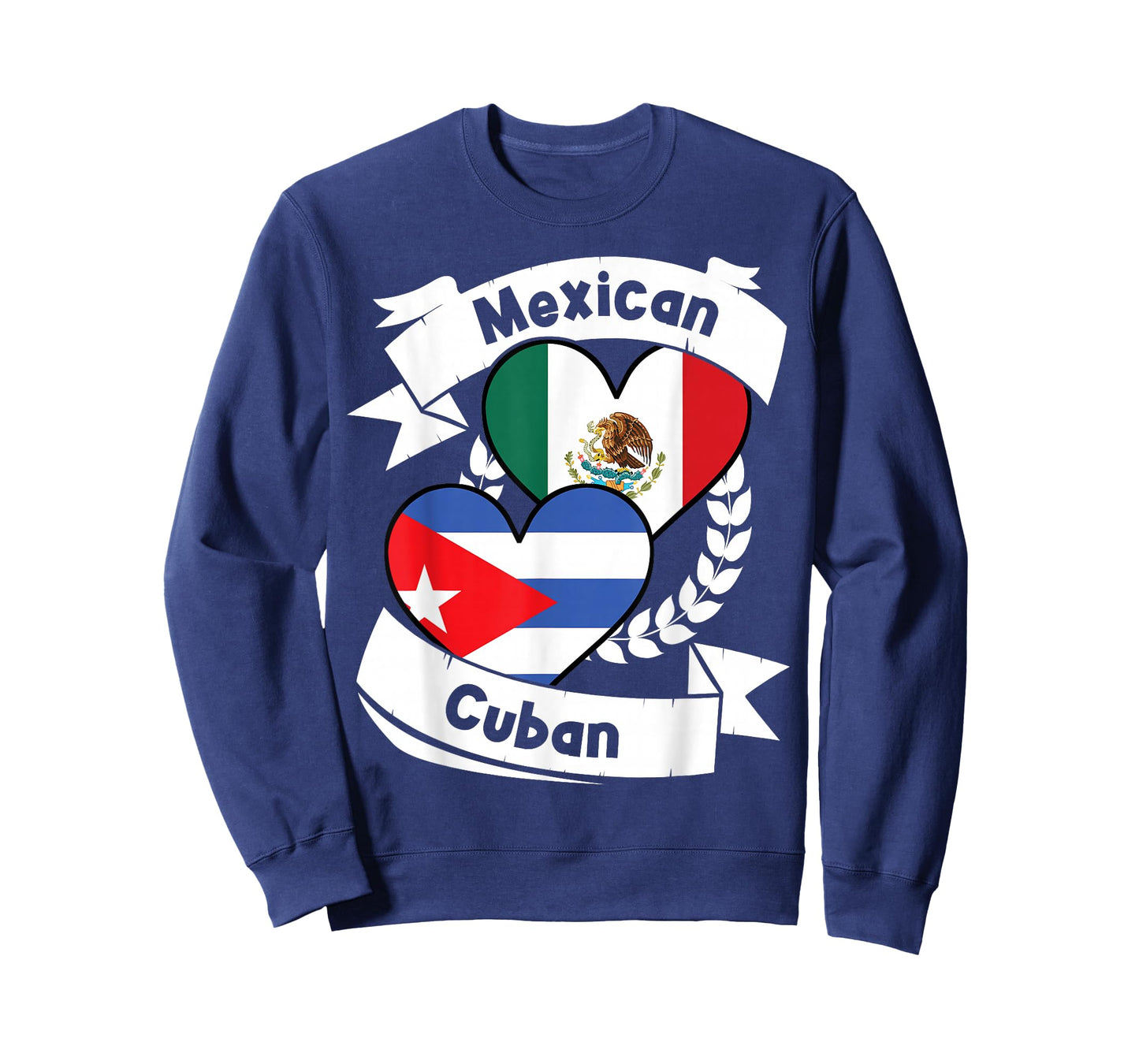 Mexican Cuban Heart Flags Mexico Cuba T-Shirt