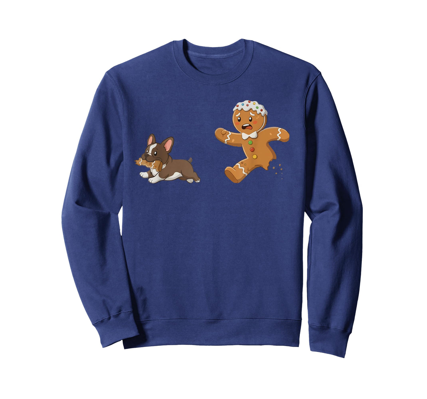 Dog Mom Shirt Gingerbread Chasing French Bulldog Christmas T-Shirt