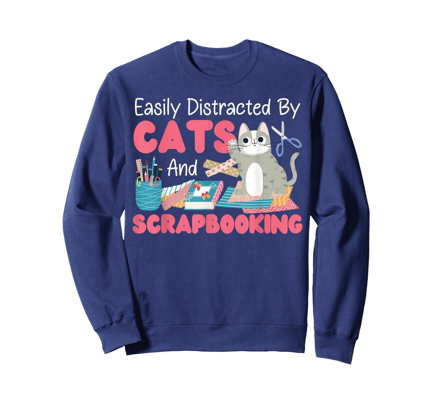 Scrapbooking Cat Easily Distracted By Cats And Scrapbooking T-Shirt