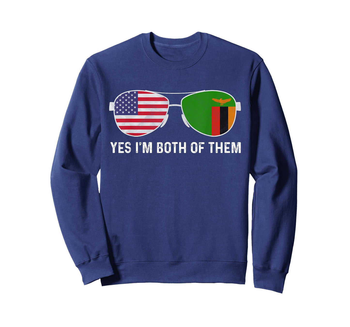 Sunglass Design Zambian American Flag Patriotic Heritage T-Shirt for Women Kids Men