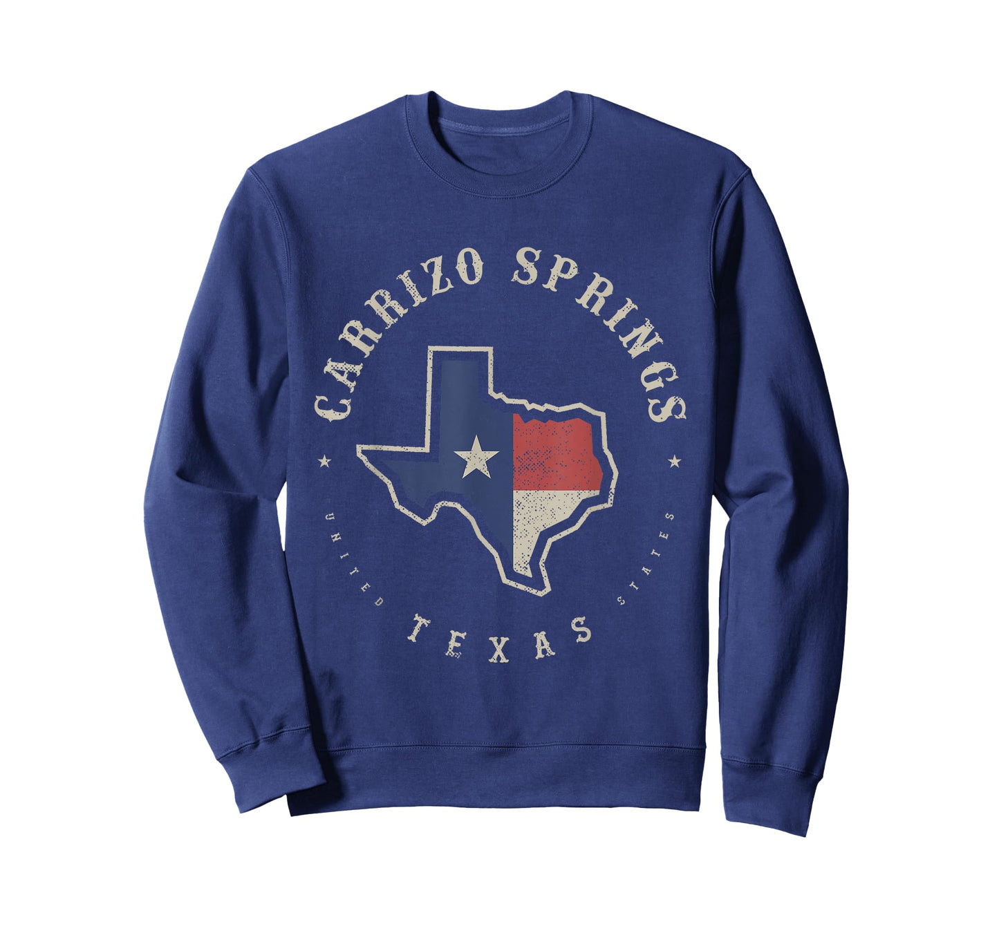 Vintage Carrizo Springs Texas State Flag Map Souvenir Gift T-Shirt