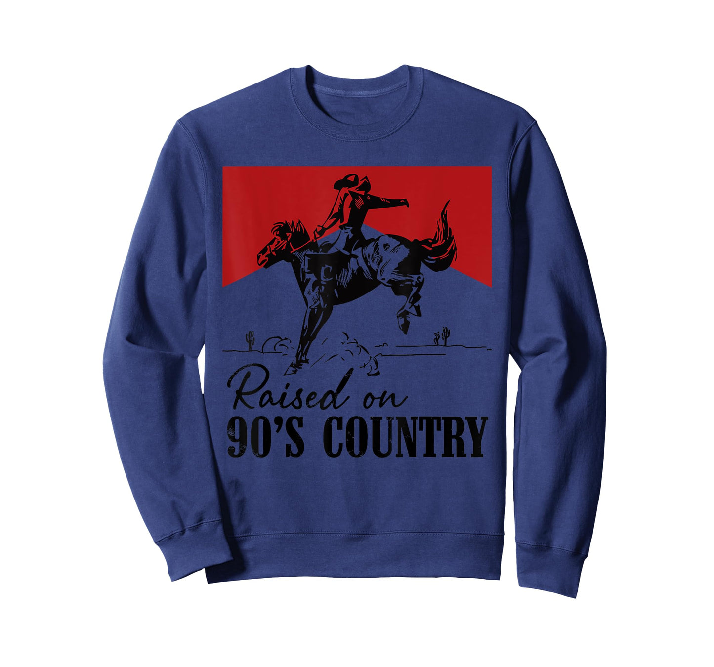 Vintage Western Bull Skull Raised On 90's Country Music T-Shirt