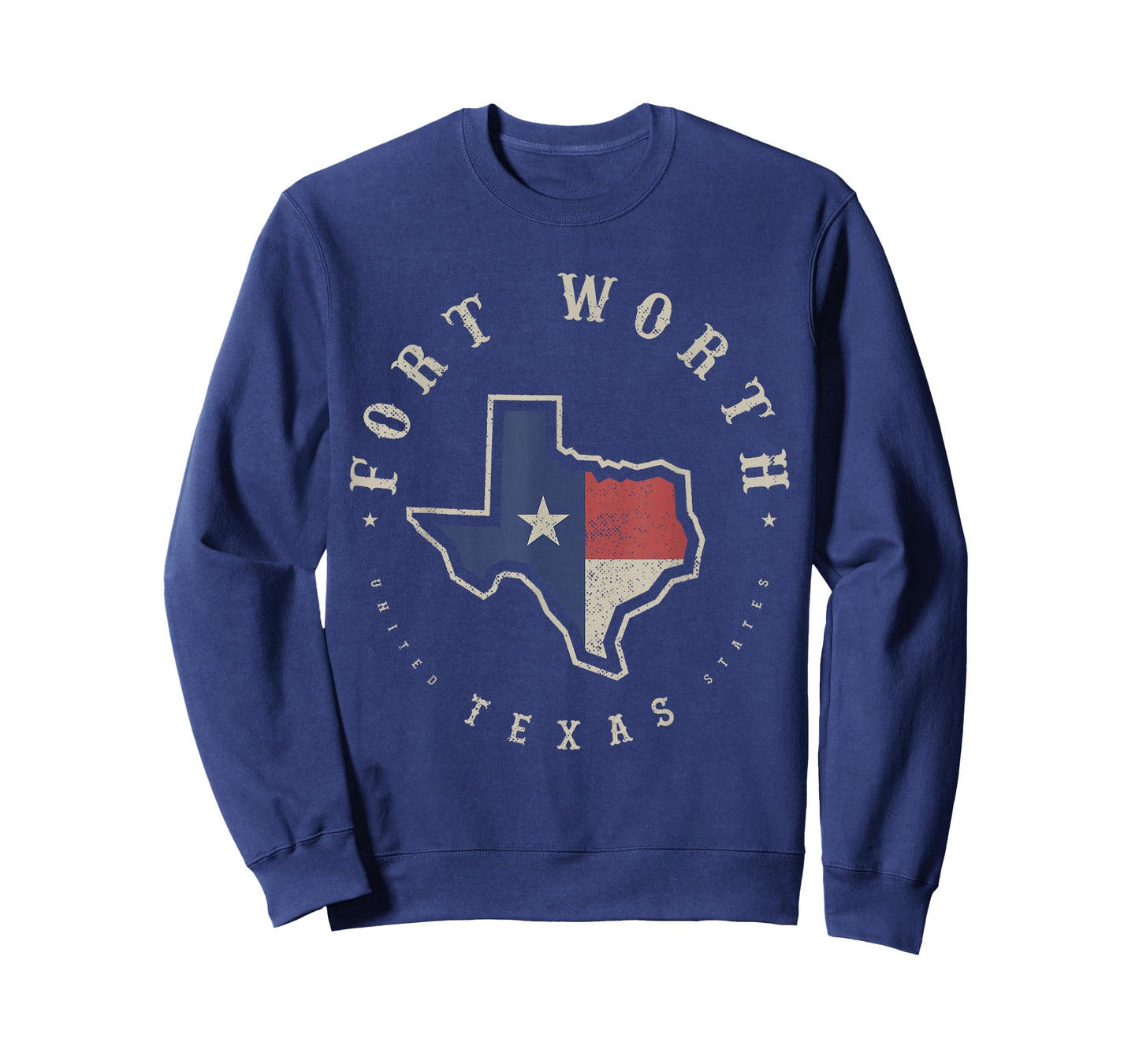 Vintage Fort Worth Texas State Flag Map Souvenir Gift T-Shirt