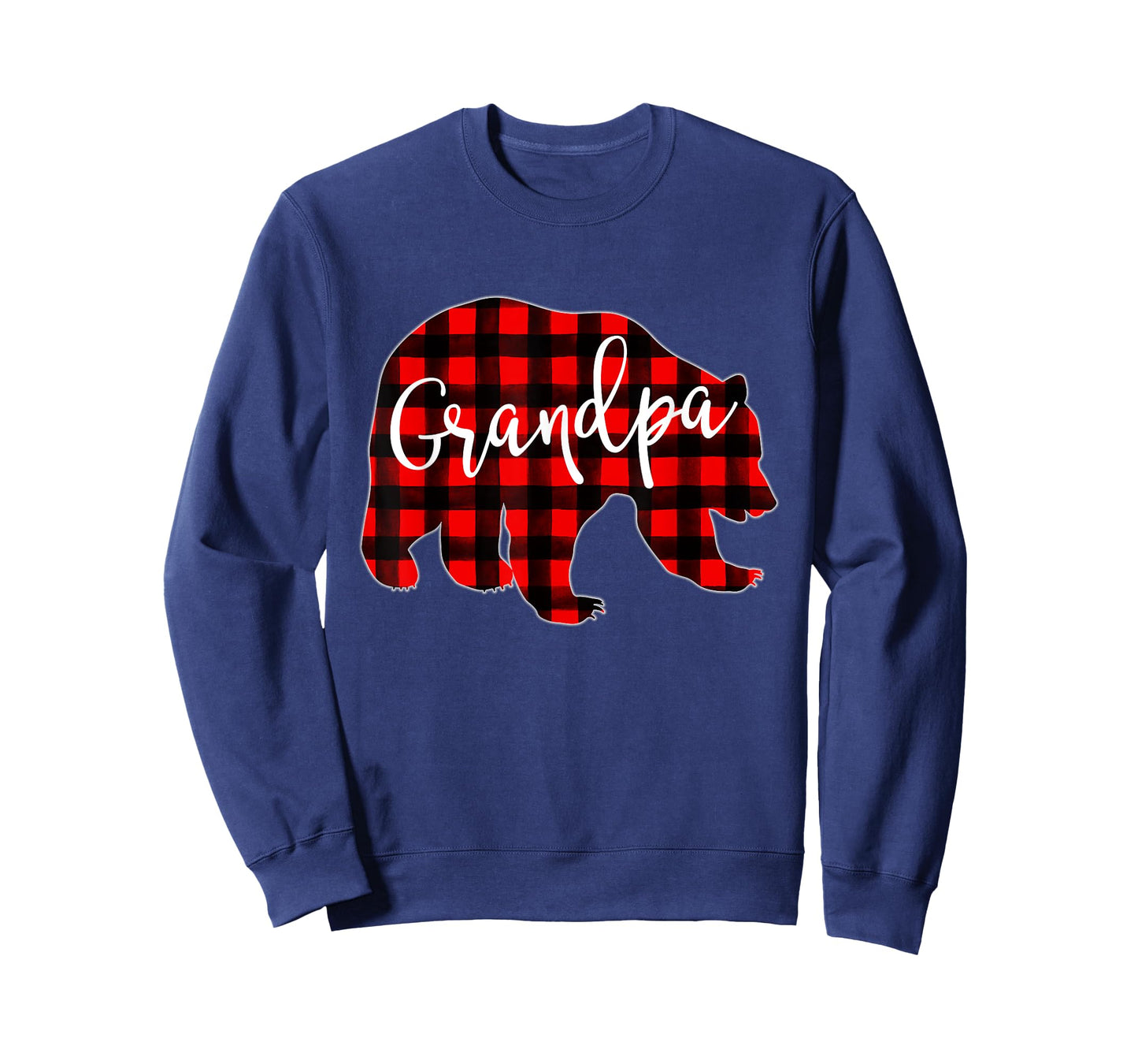 Red Plaid Grandpa Bear Matching Family Christmas Eve Buffalo T-Shirt