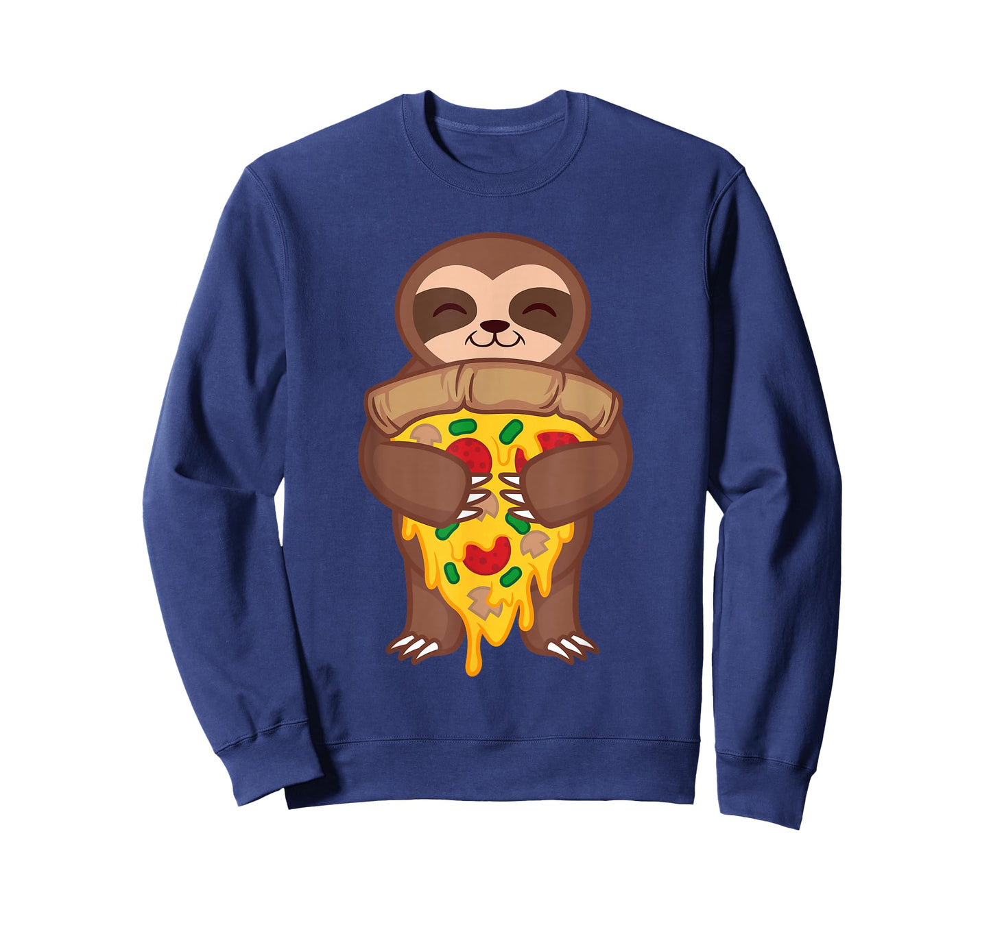 Sloth Holding Pepperoni Pizza Funny Foodie Animal Lover Gift T-Shirt