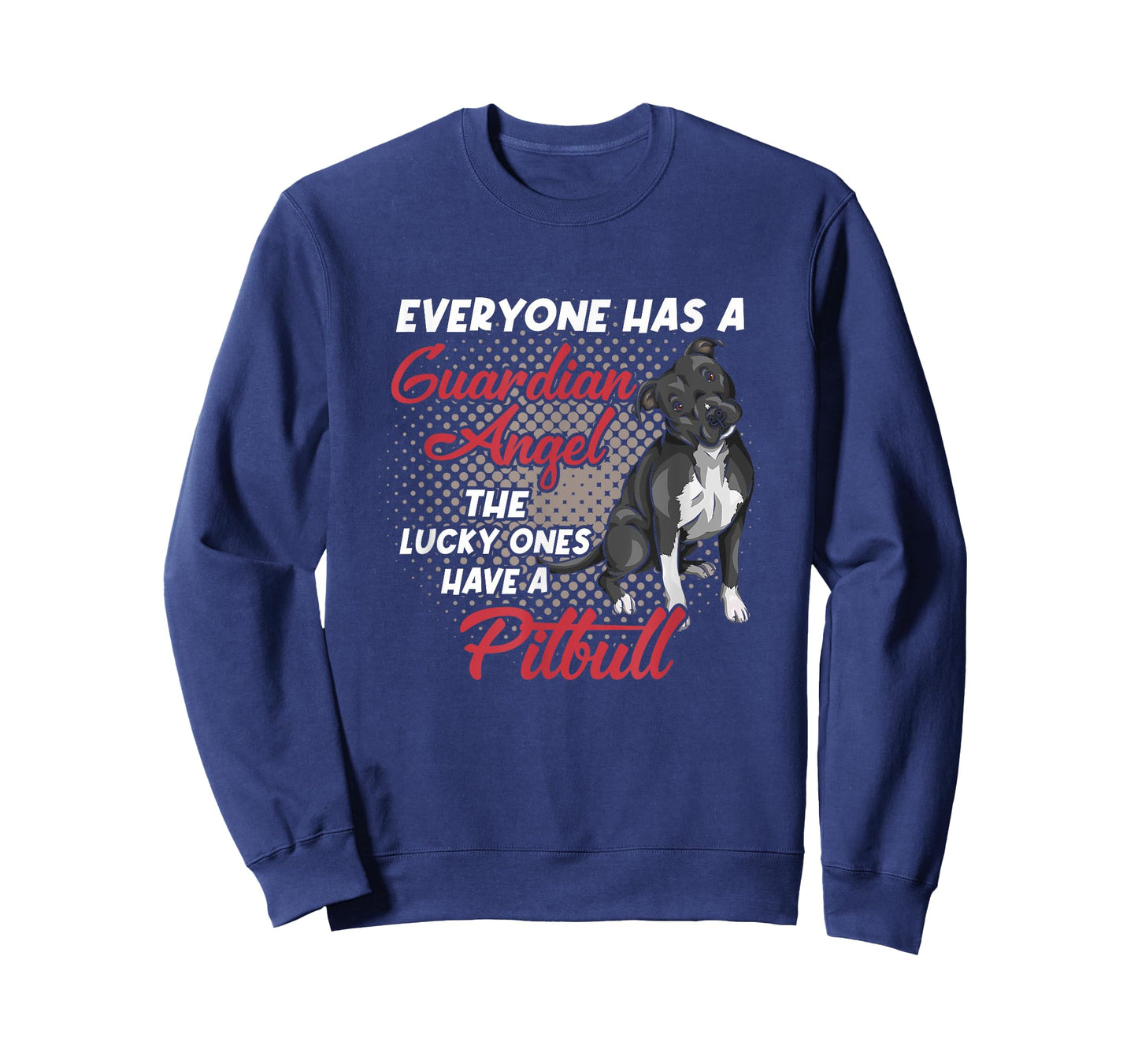 Black Pitbull Is My Guardian Angel Funny Pit Bull Dog Owner T-Shirt for Men Women