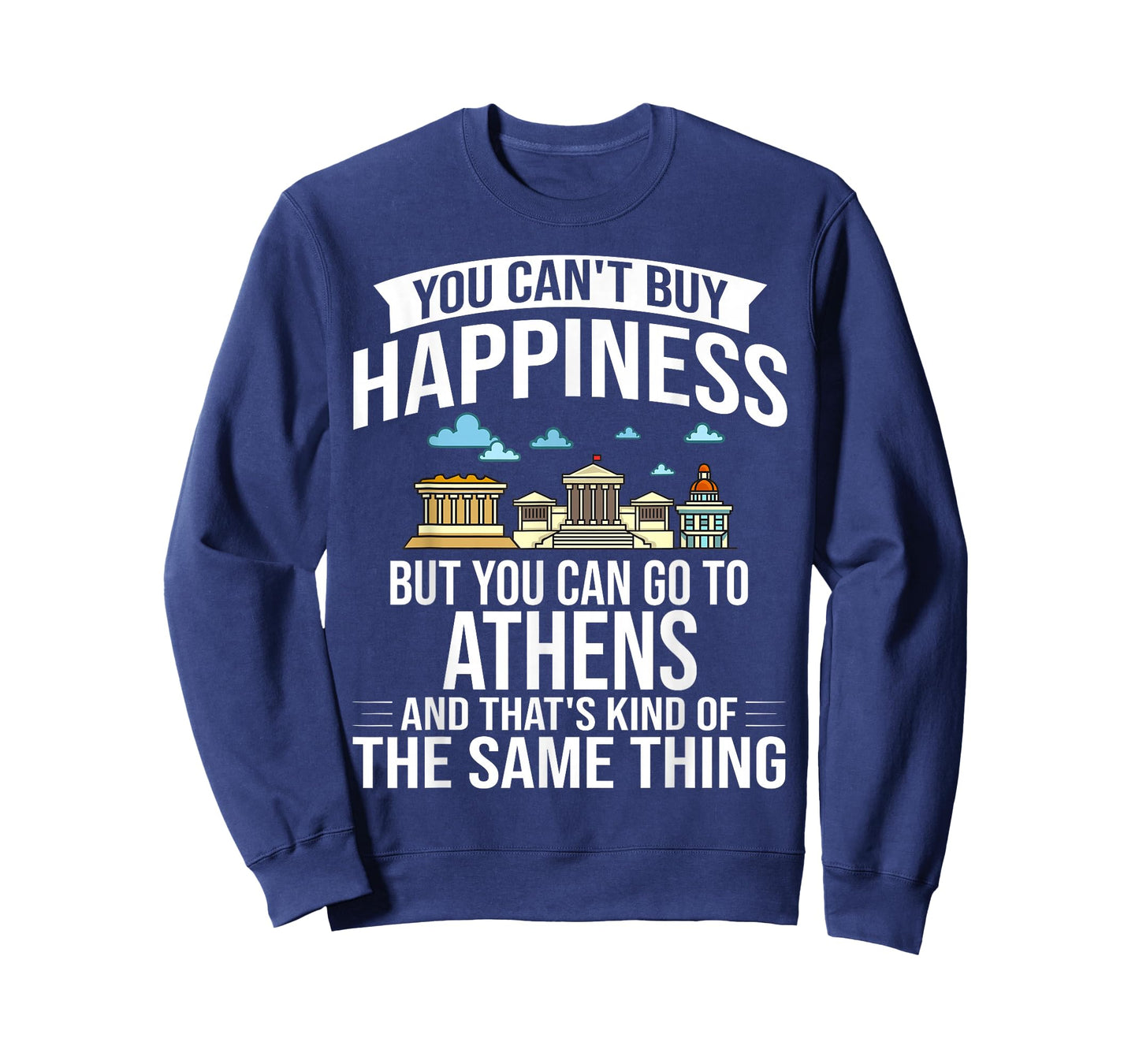 Athens Greece City Skyline Map Travel T-Shirt