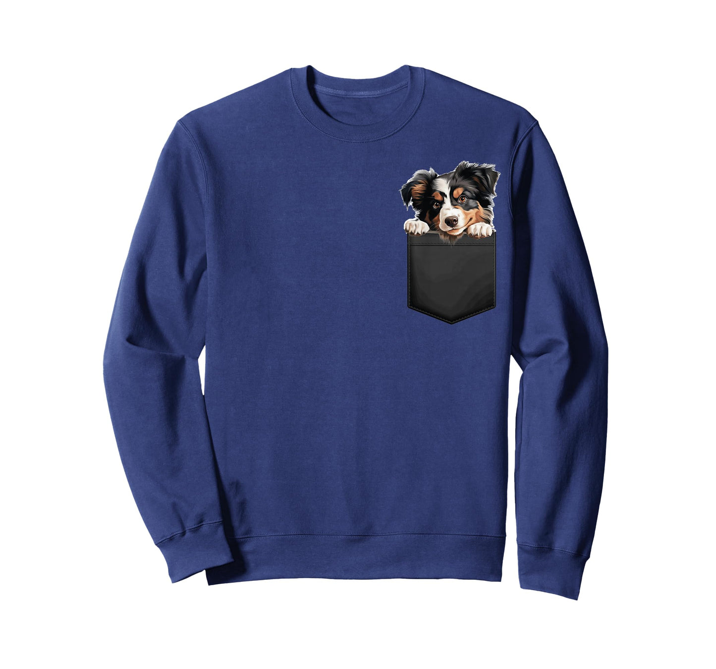 Miniature American Shepherd Puppy Dog In Pocket Cute Pet Men Women Girls Kids T-Shirt