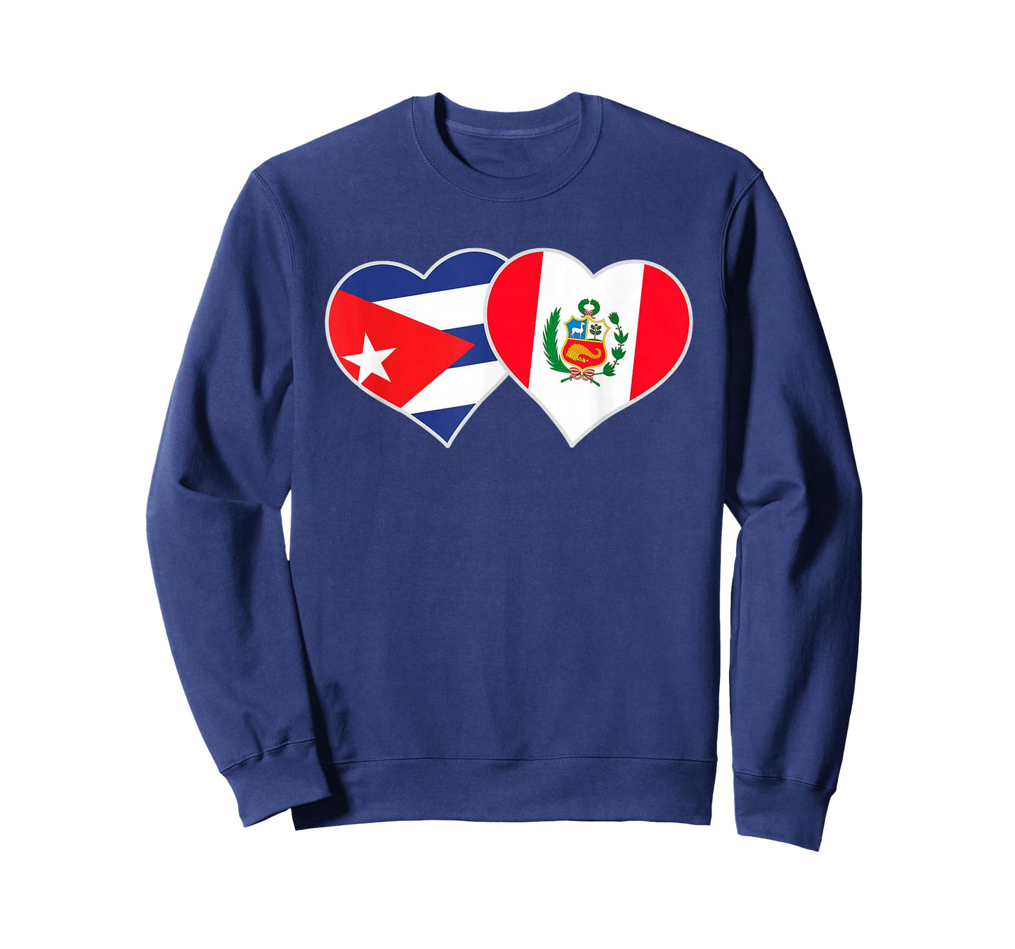 Cuban Peruvian Flag Love Peru Cuba Heart T-Shirt