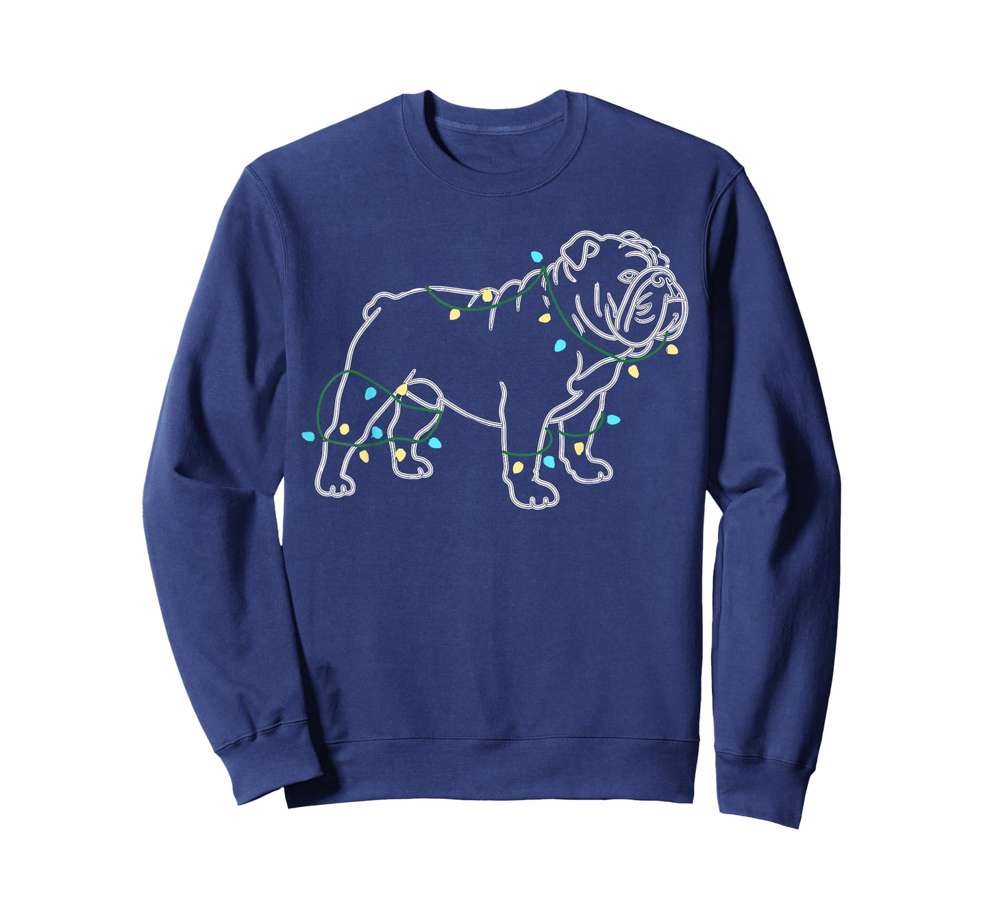 Dog Christmas Outfit, English Bulldog Christmas Lights T-Shirt