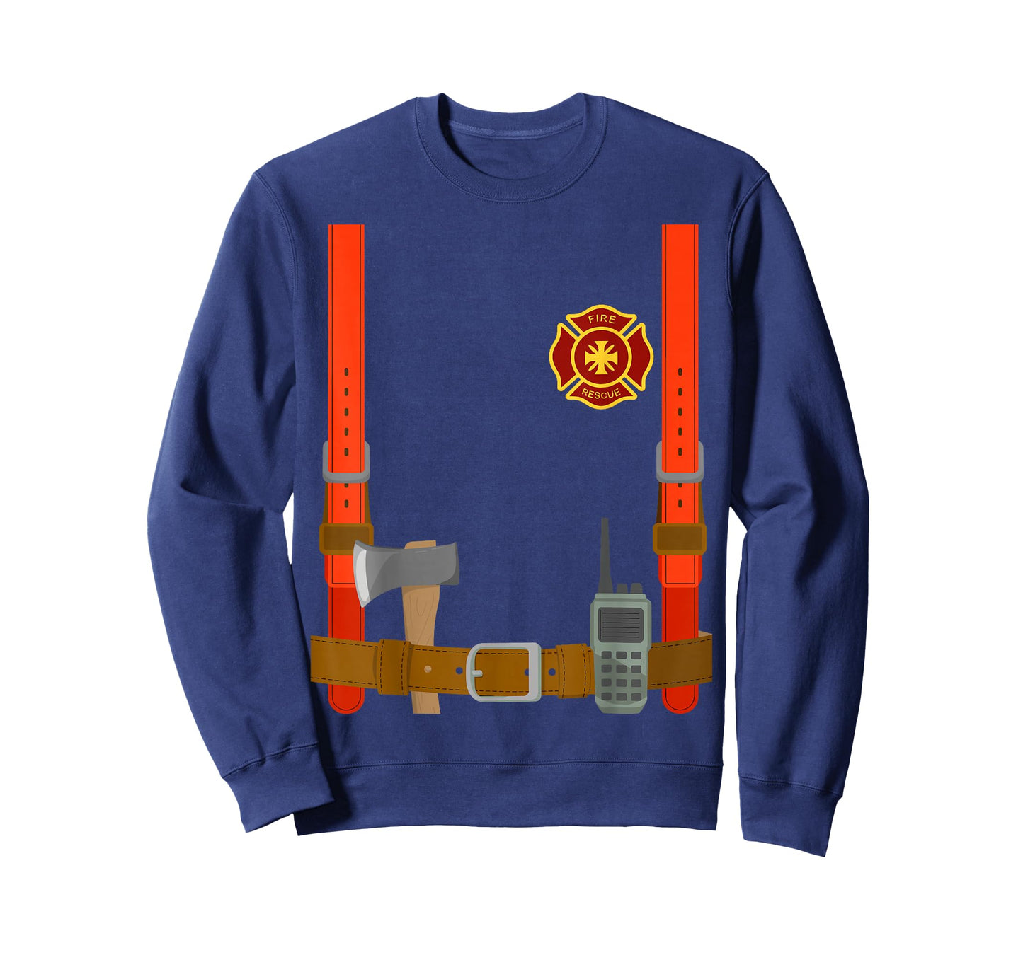 Firefighter Costume Halloween Fireman Uniform T-Shirt