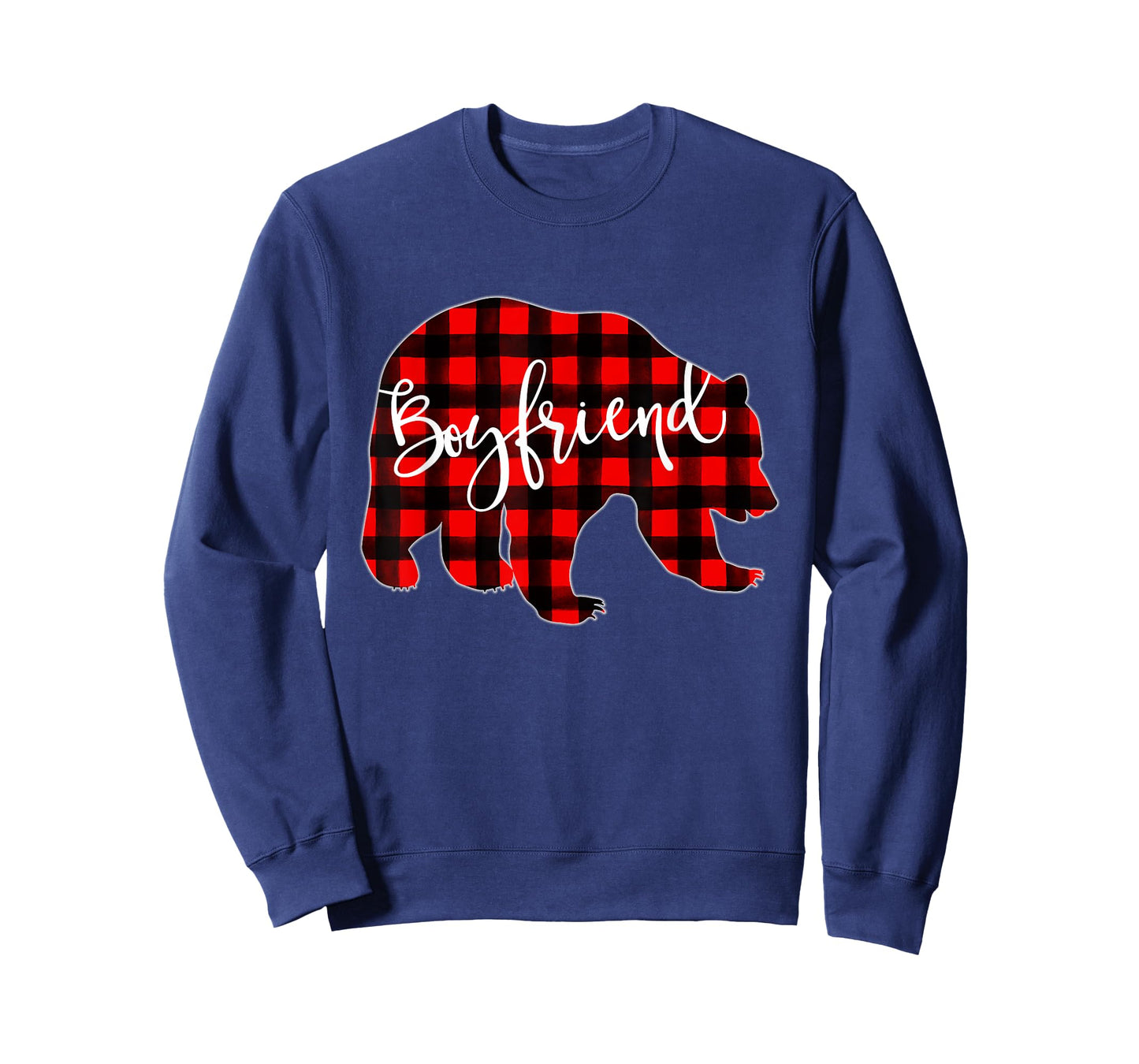 Red Plaid Boyfriend Bear Matching Family Christmas Buffalo T-Shirt