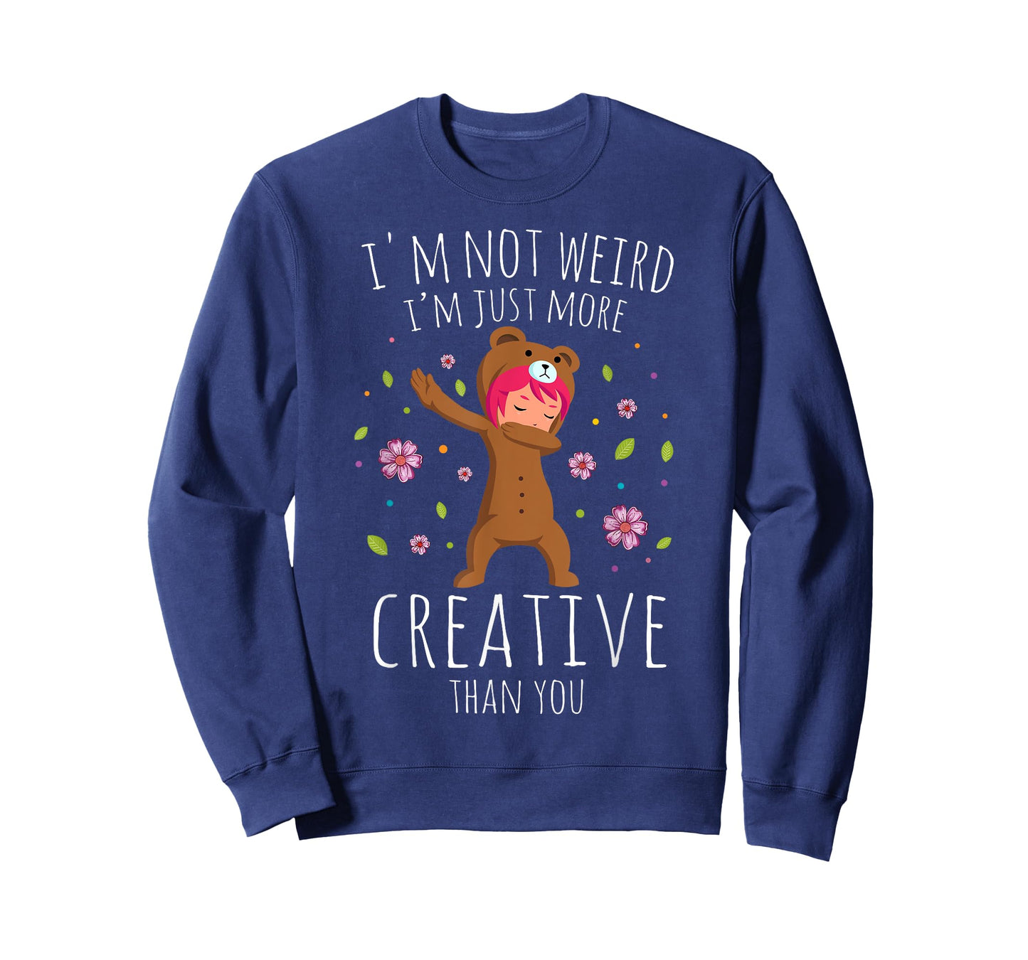 I'm Not Weird I'm Creative Anime Dabbing Girl Otaku Kawaii T-Shirt