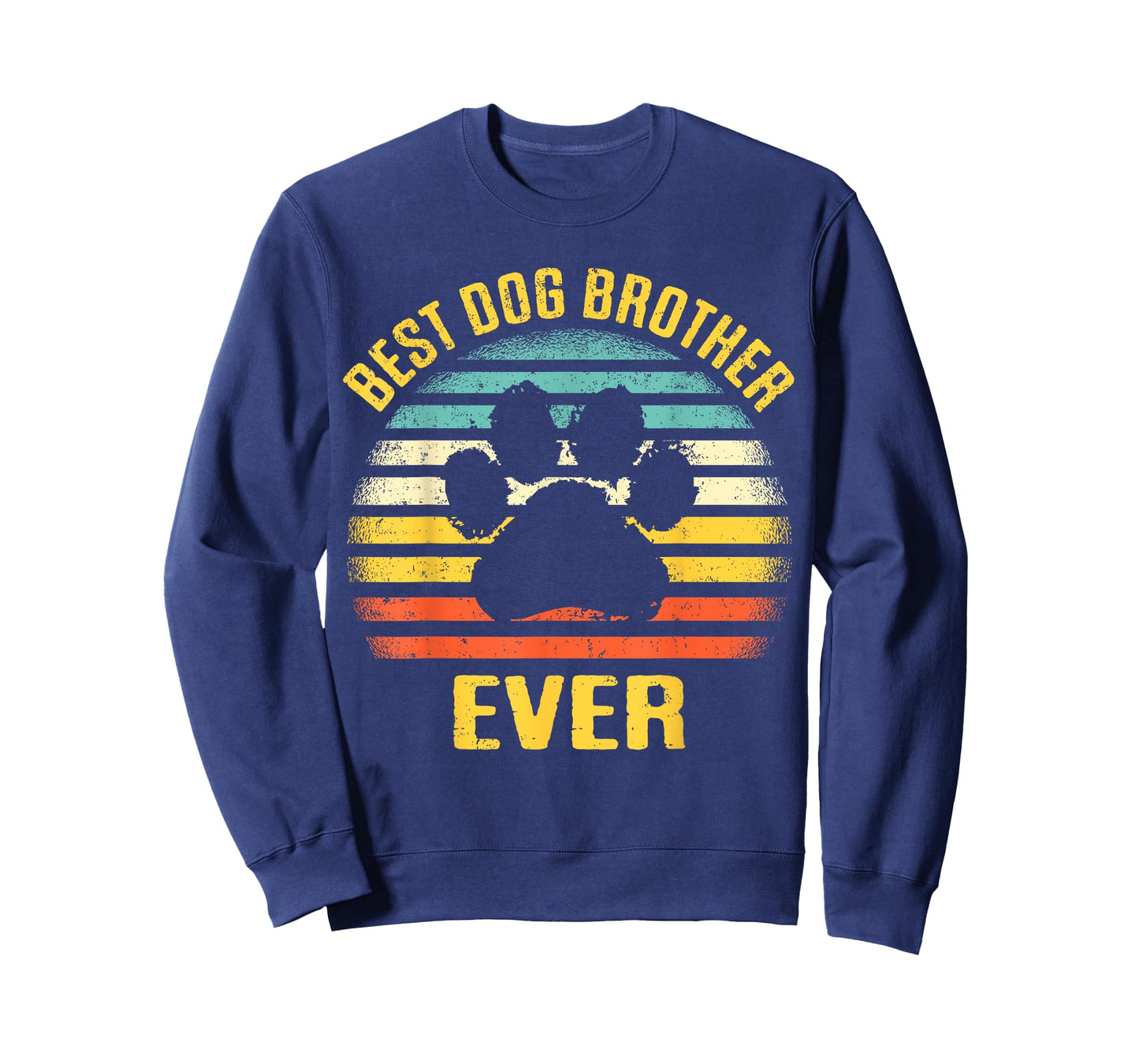 Best Dog Brother Ever Retro Paw Puppy Lover Men Women T-Shirt