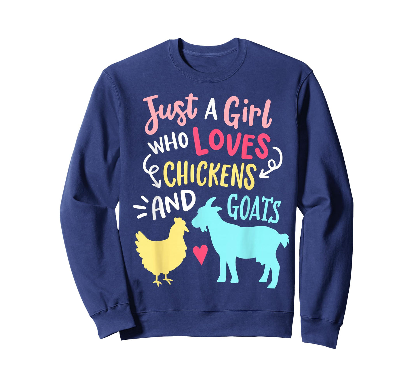 Cute Girl Who Loves Chickens Goats Lover Farmer Girls Funny T-Shirt