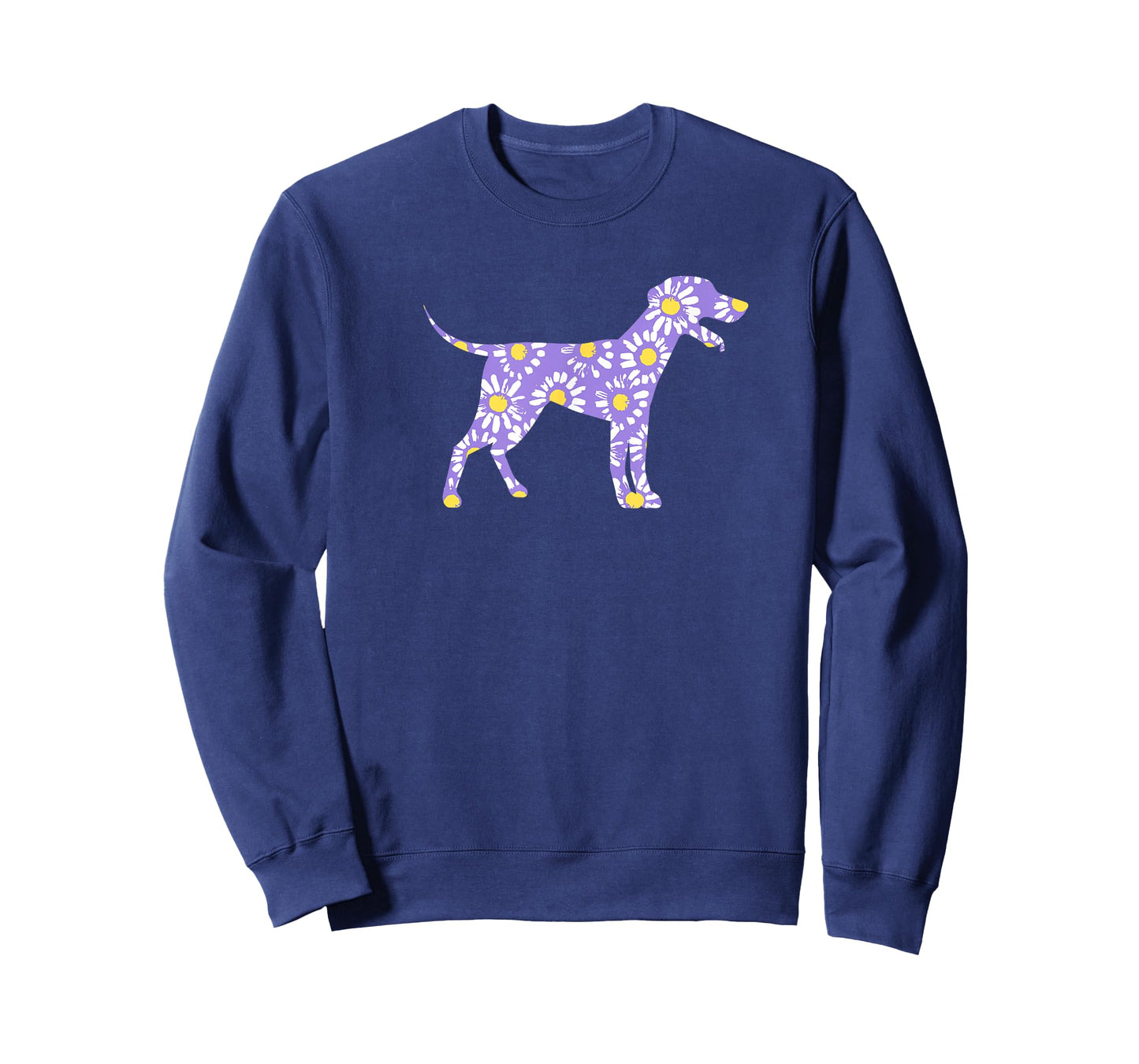 Cute Daisy Floral Print Happy Dog Lover Lavender Tops Women T-Shirt