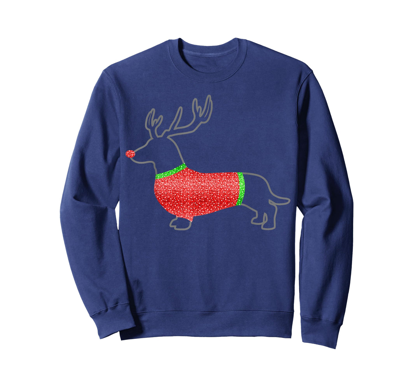 Ugly Christmas Sweater Wearing Dachshund T-Shirt T-Shirt