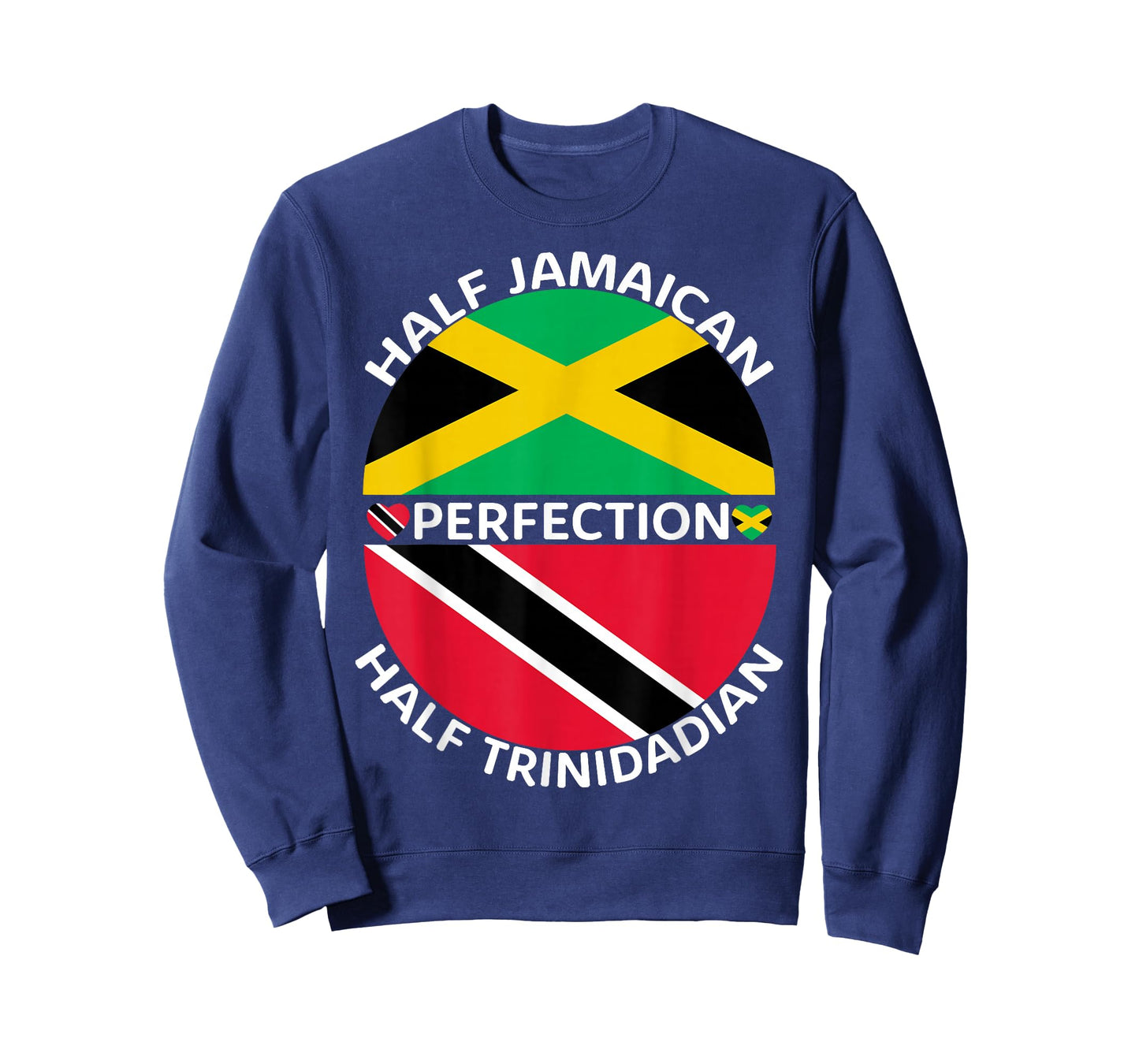 Half Trini Half Jamaican Trinidad Jamaica Flag Men Women T-Shirt