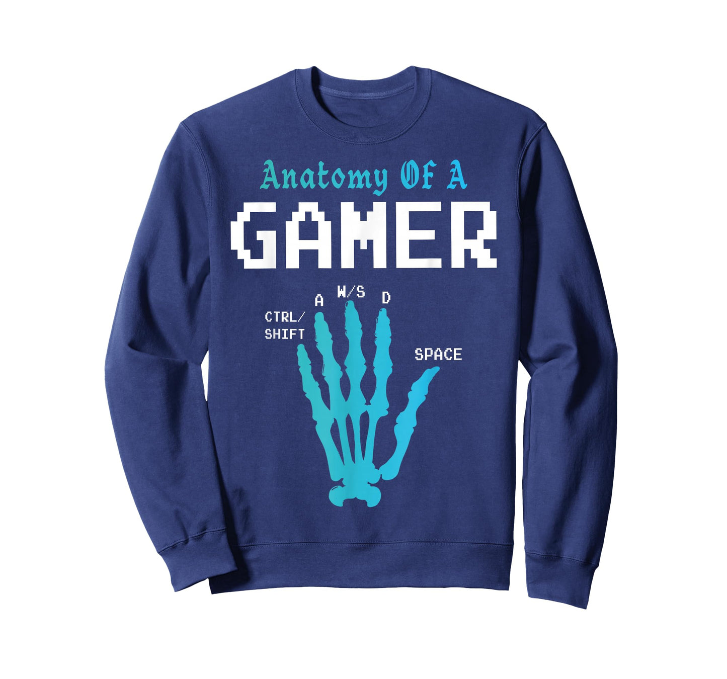 Anatomy of a Gamer Graphic Skeleton Hand Video Game WASD T-Shirt