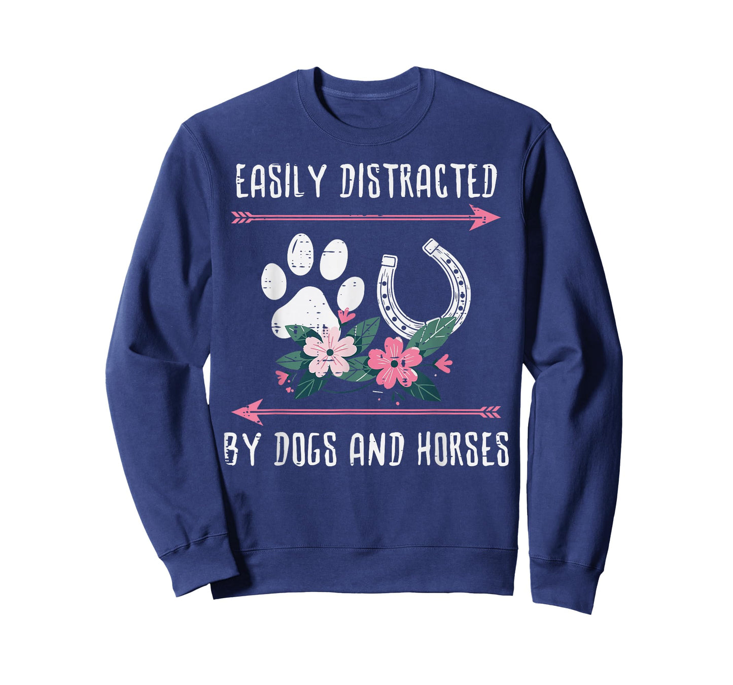 Easily Distracted Dogs Horses Equestrian Women Girls Kids T-Shirt