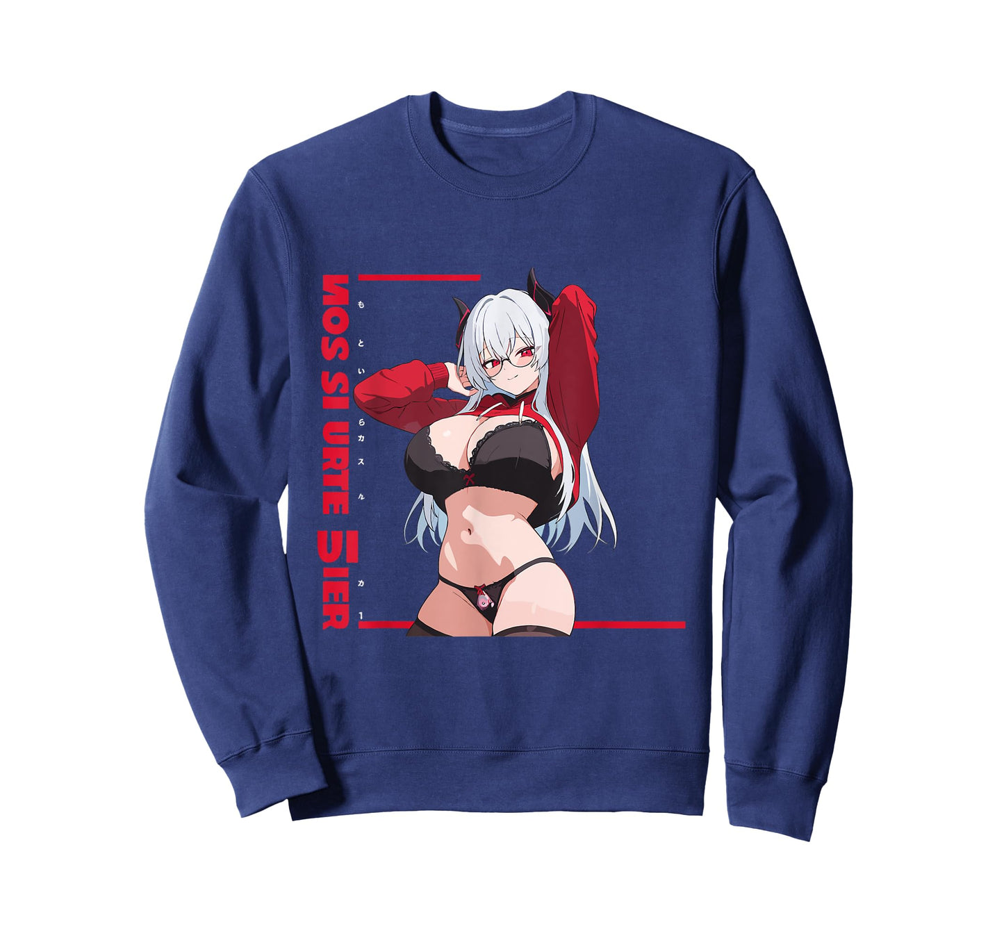Waifu Sexy Anime Girl Glasses Horns Japanese Style T-Shirt