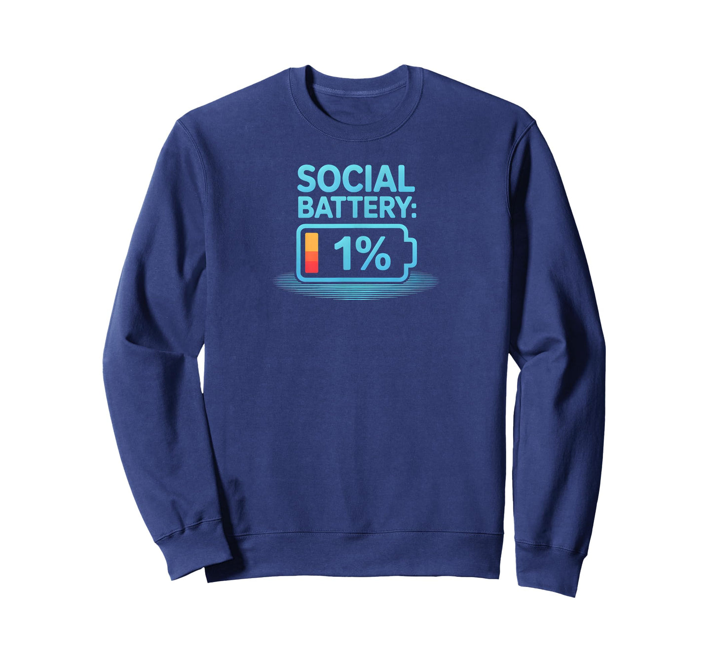 Social Battery 1 Percent Funny Introvert Low Energy Humor T-Shirt