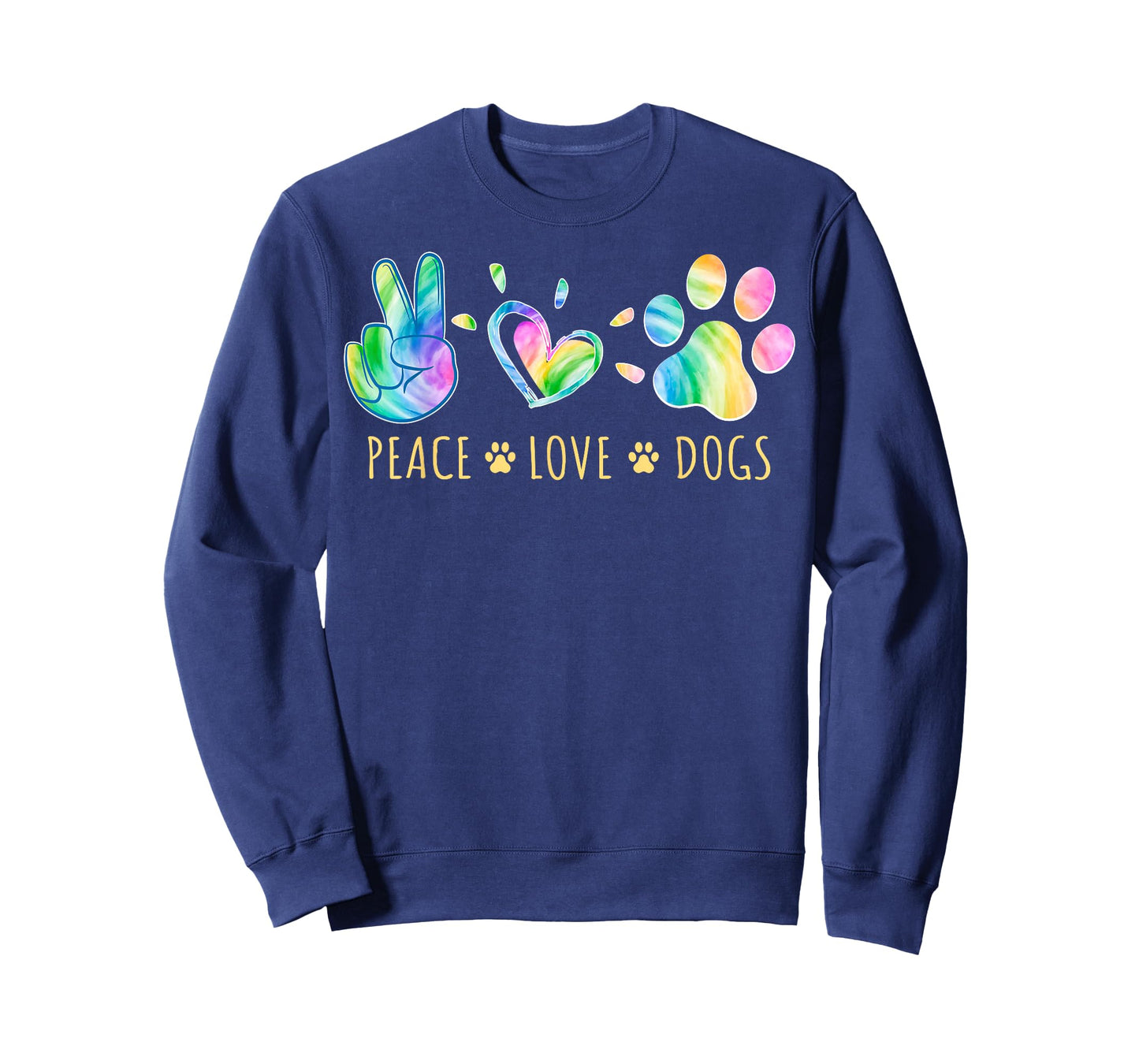Peace Love Dogs Tie Dye Pet Lover Animal Friend Dog Owner T-Shirt