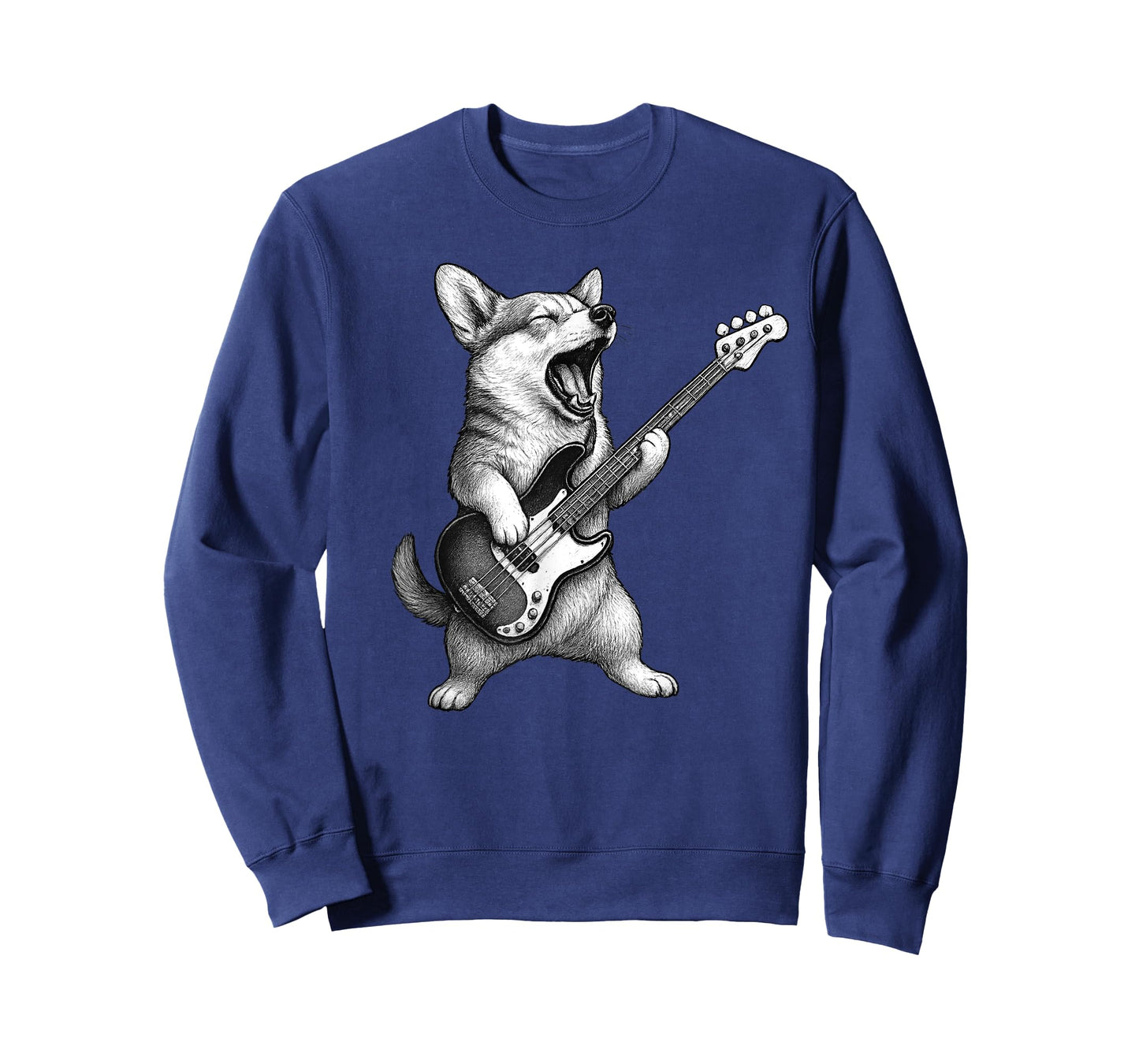 Corgi Playing Bass Guitar Rock Music Dog Lover T-Shirt