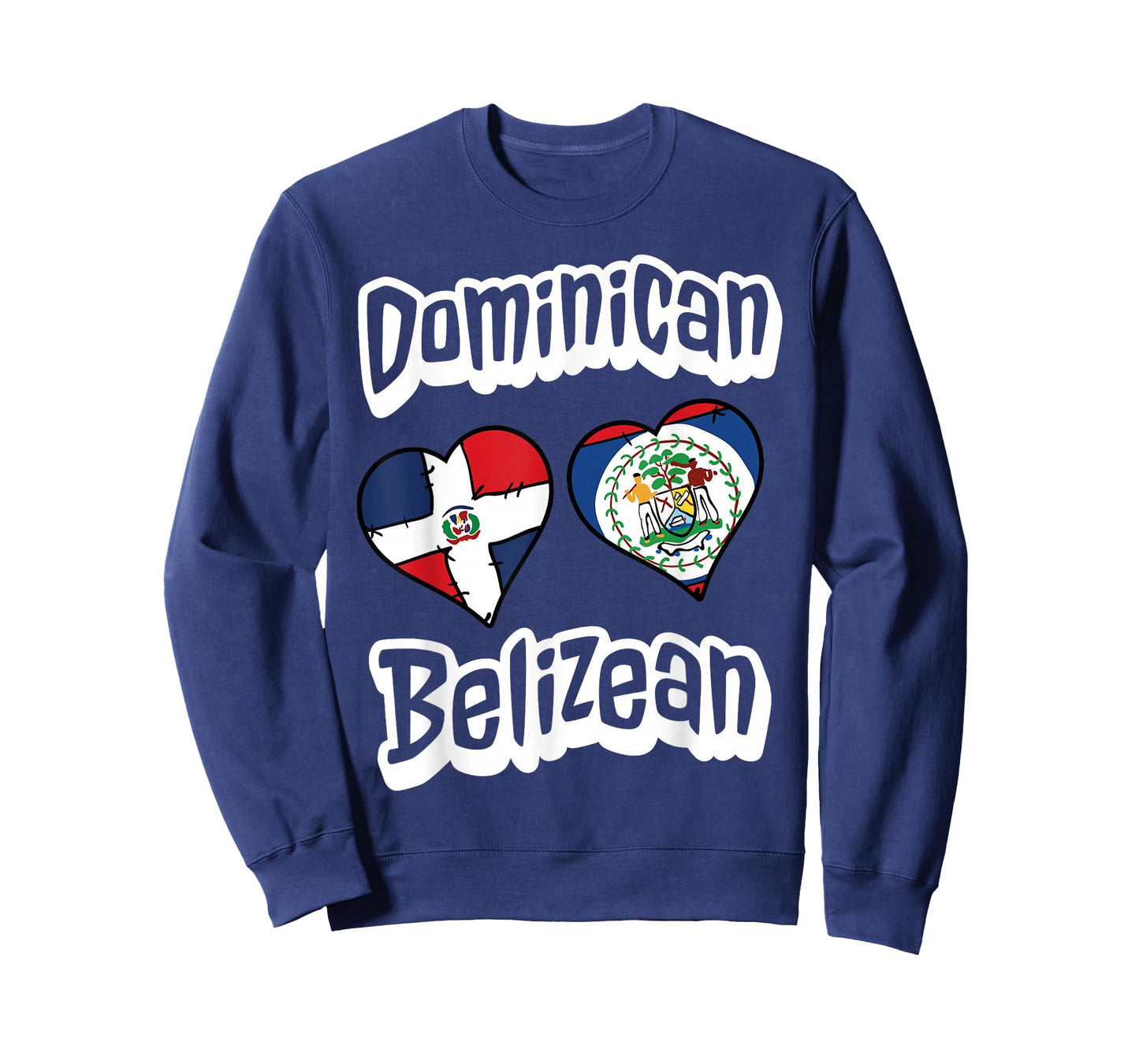 Dominican Belizean Flag Hearts Dominican Republic Belize T-Shirt
