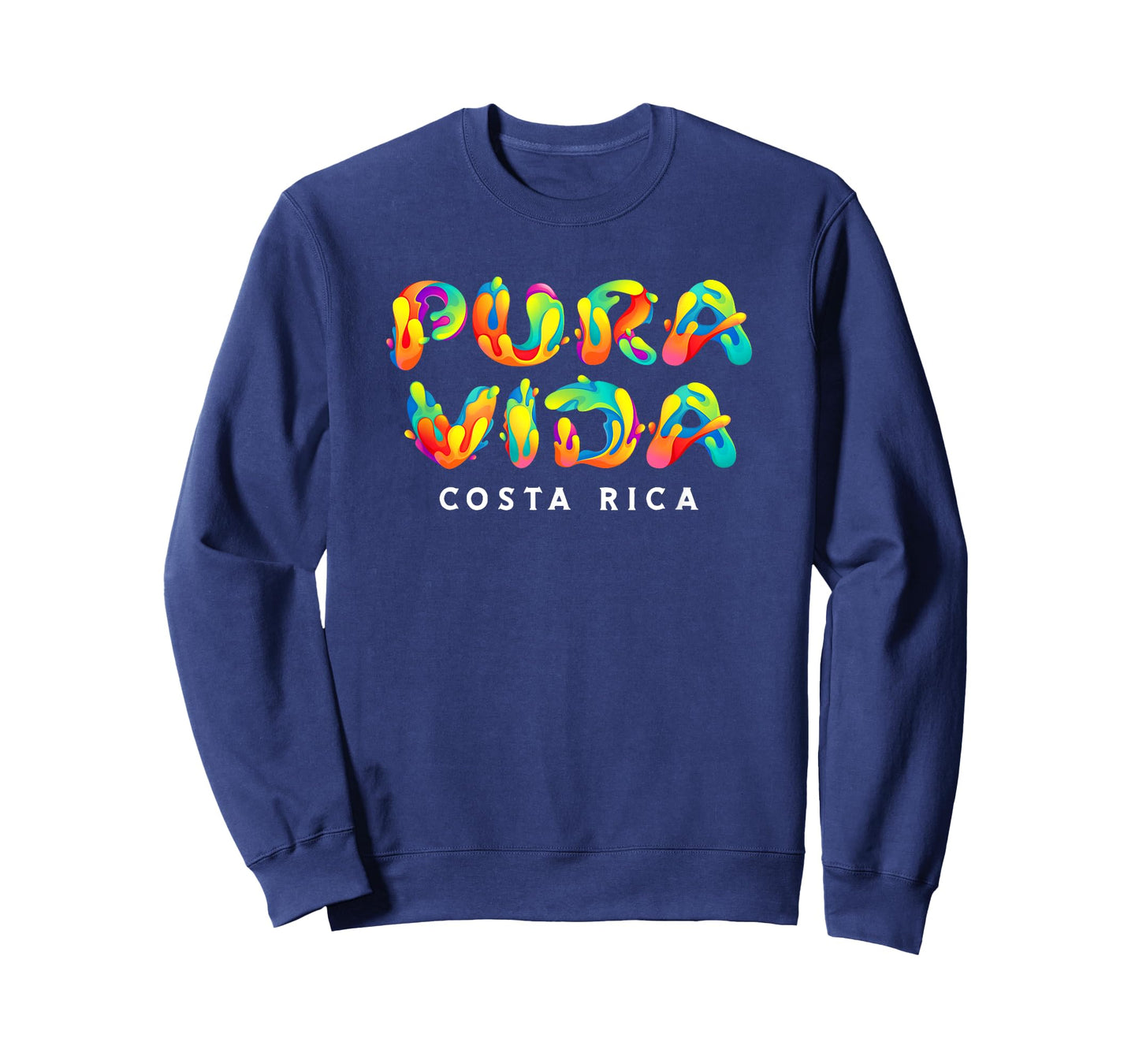 Pura Vida Costa Rica Rainbow Color Artistic Typography T-Shirt