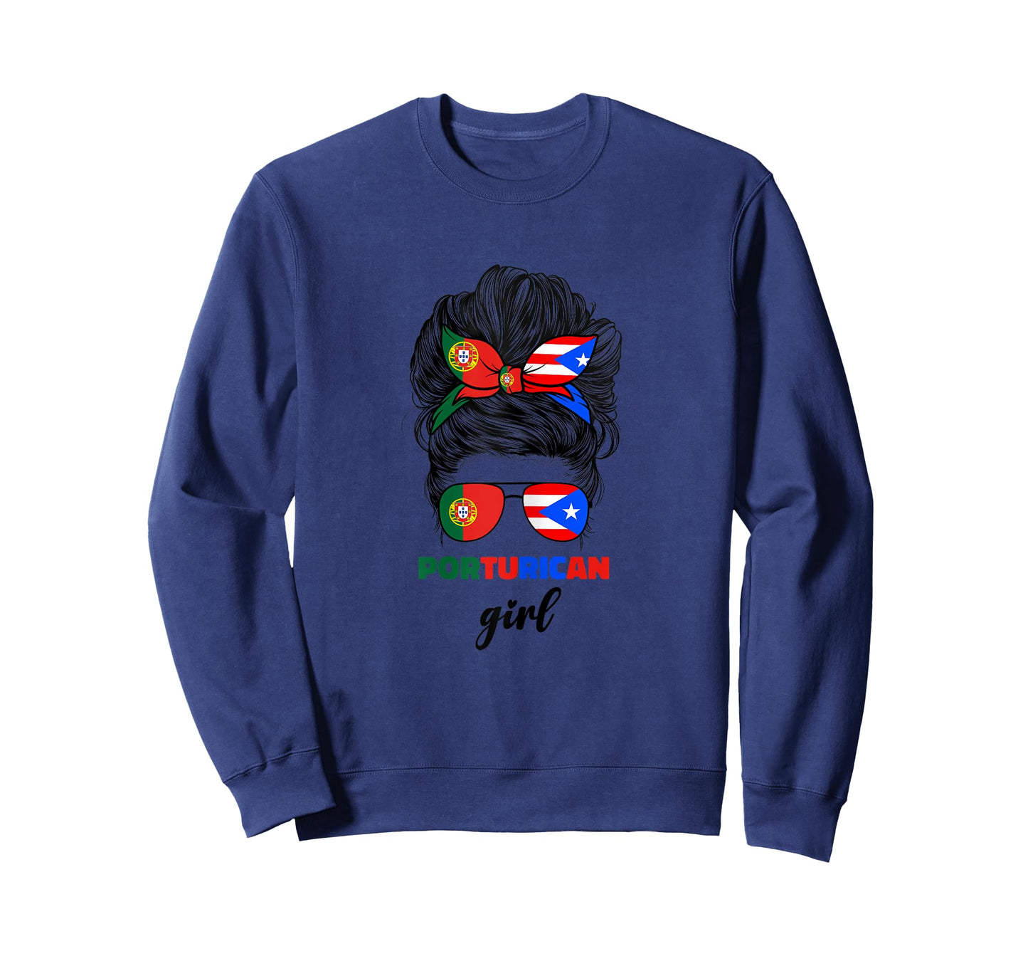 Half Portuguese And Puerto Rican Rico Portugal Flag Girl T-Shirt