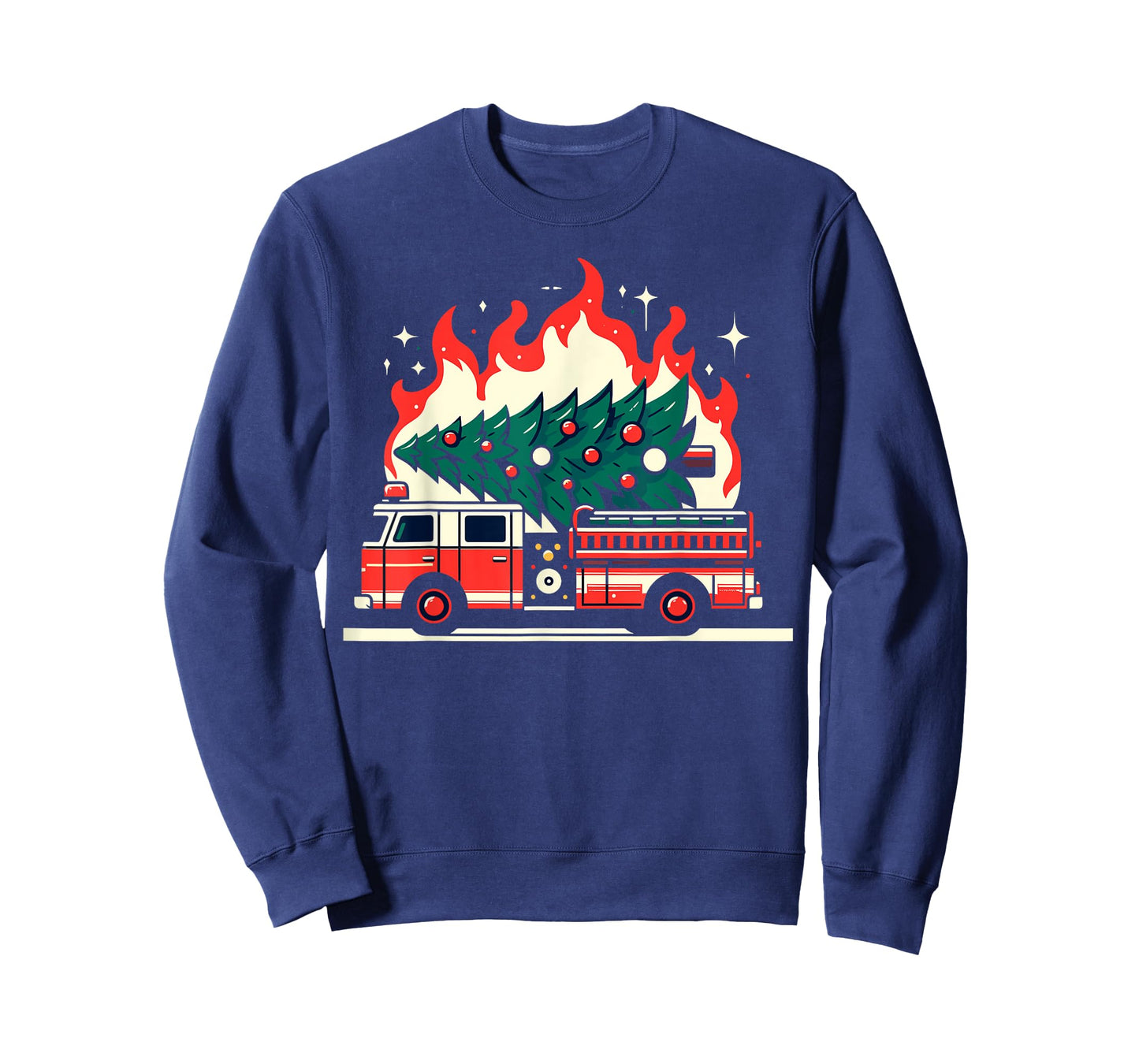 Firetruck Fireman Christmas Tree Firefighter Fire Truck T-Shirt