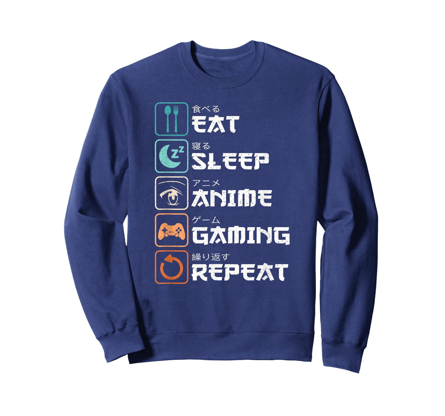 Eat Sleep Anime Gaming Repeat Manga Funny Gamer Men Boys T-Shirt