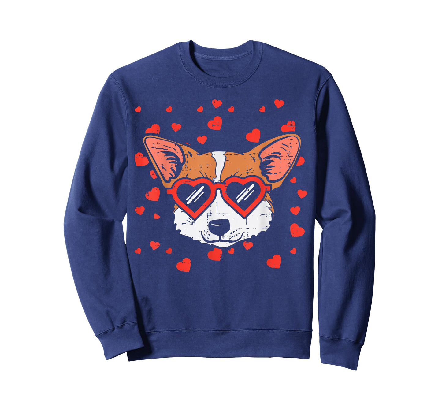 Welsh Corgi Face Heart Glasses Cute Valentines Day Dog Gift T-Shirt